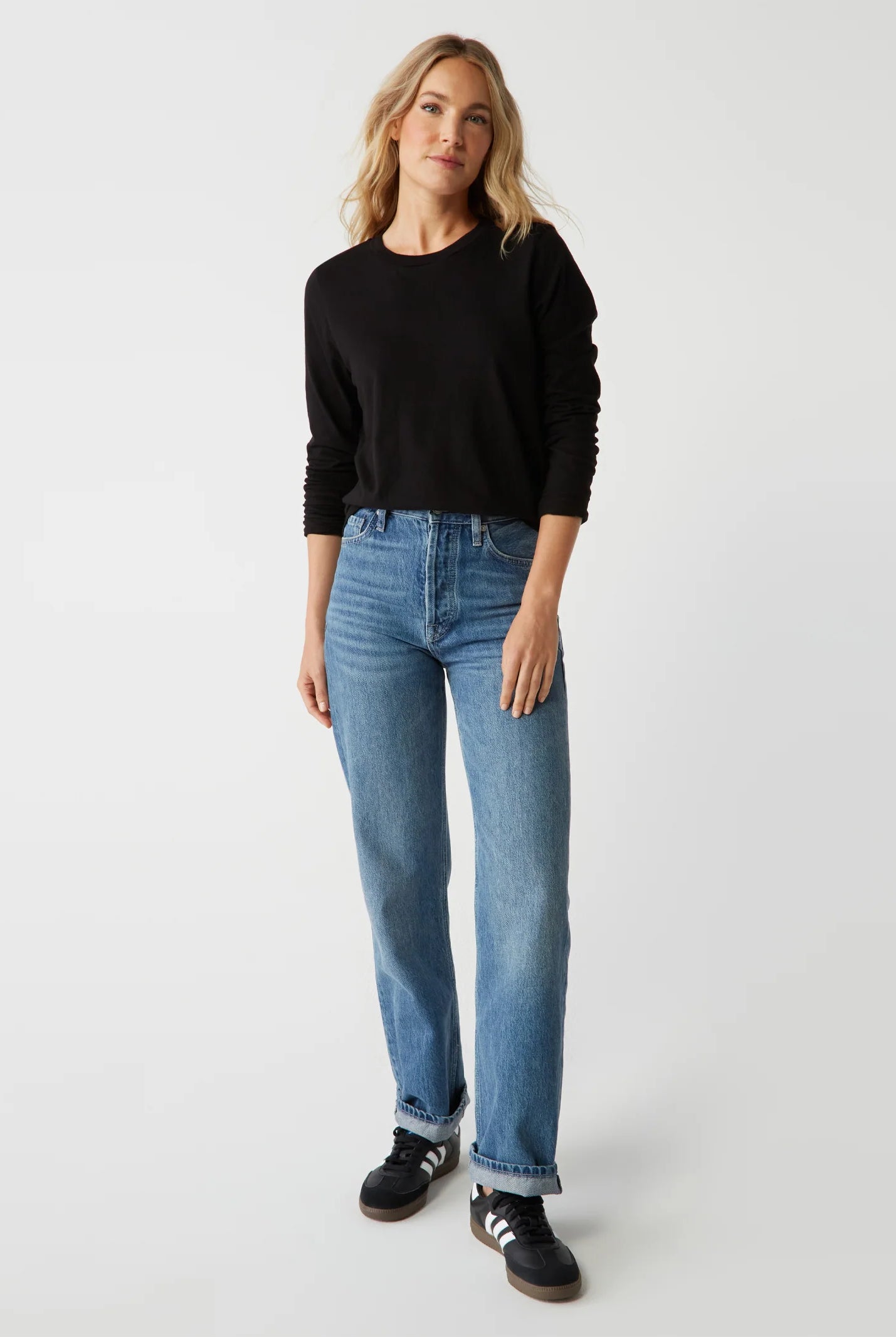 Clarissa Long Sleeve Top - Black by Michael Stars — alternate view
