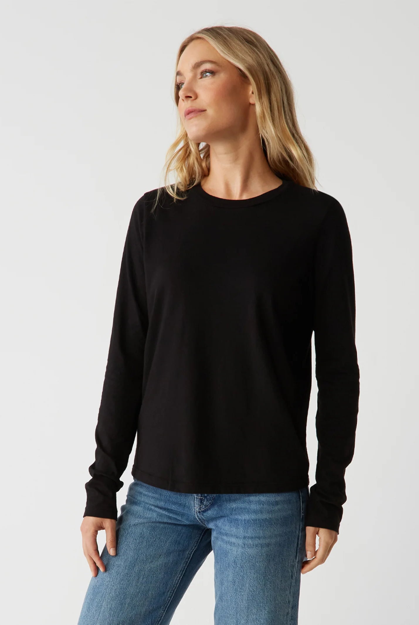 Clarissa Long Sleeve Top - Black by Michael Stars — view 3