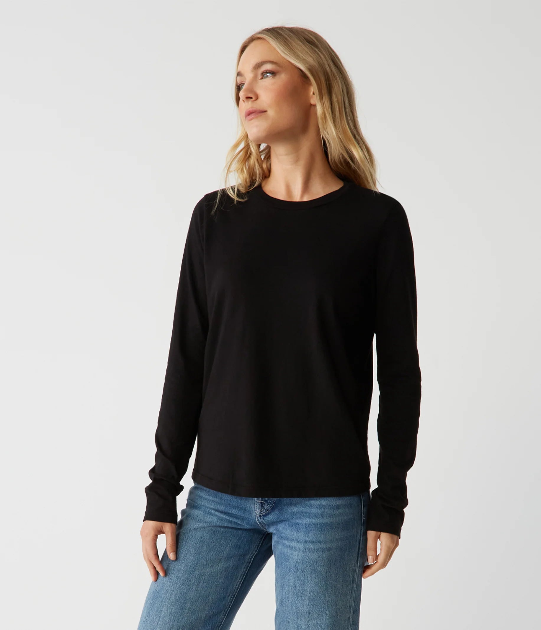 Clarissa Long Sleeve Top - Black by Michael Stars — view 3