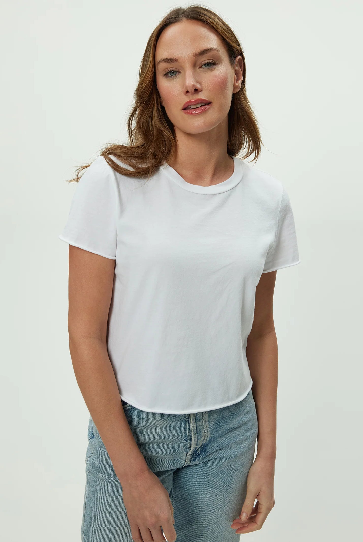 Jackie Crewneck Tee - White by Michael Stars | 25 South Boutiques