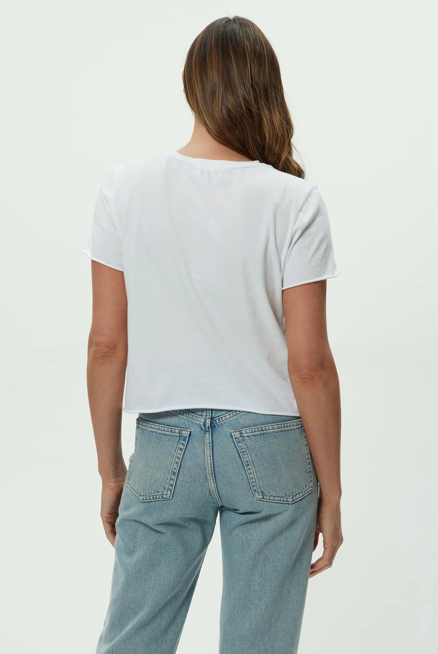 Jackie Crewneck Tee - White by Michael Stars — view 3