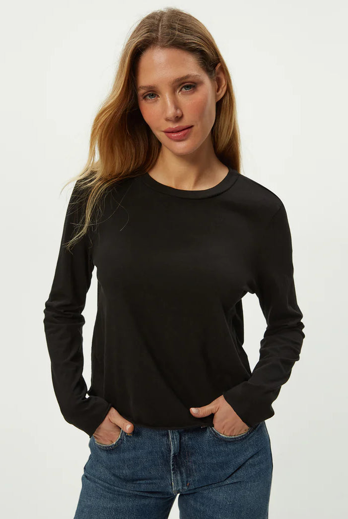 Aiko Crewneck Long Sleeve Tee - Black by Michael Stars | 25 South Boutiques