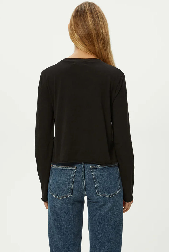 Aiko Crewneck Long Sleeve Tee - Black by Michael Stars — view 4