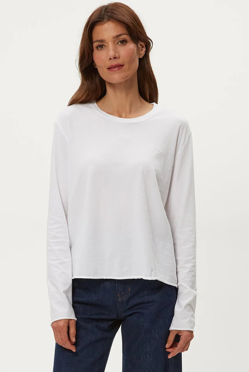 Aiko Crewneck Long Sleeve Tee - White by Michael Stars | 25 South Boutiques