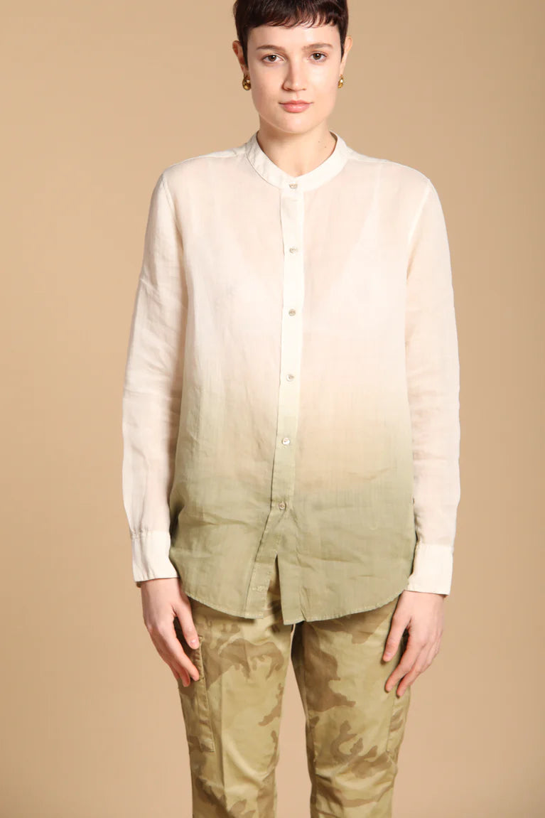 Delhi Mandarian Collar Blouse - Stucco Verde by Masons | 25 South Boutiques