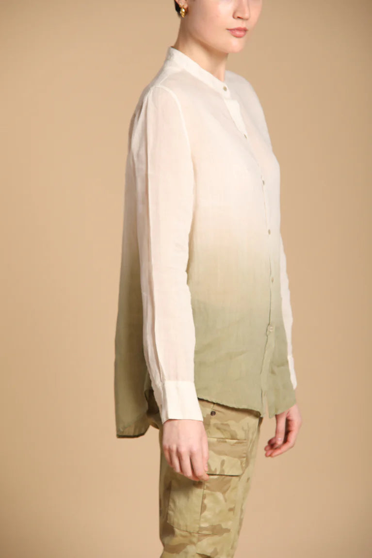 Delhi Mandarian Collar Blouse - Stucco Verde by Masons — alternate view