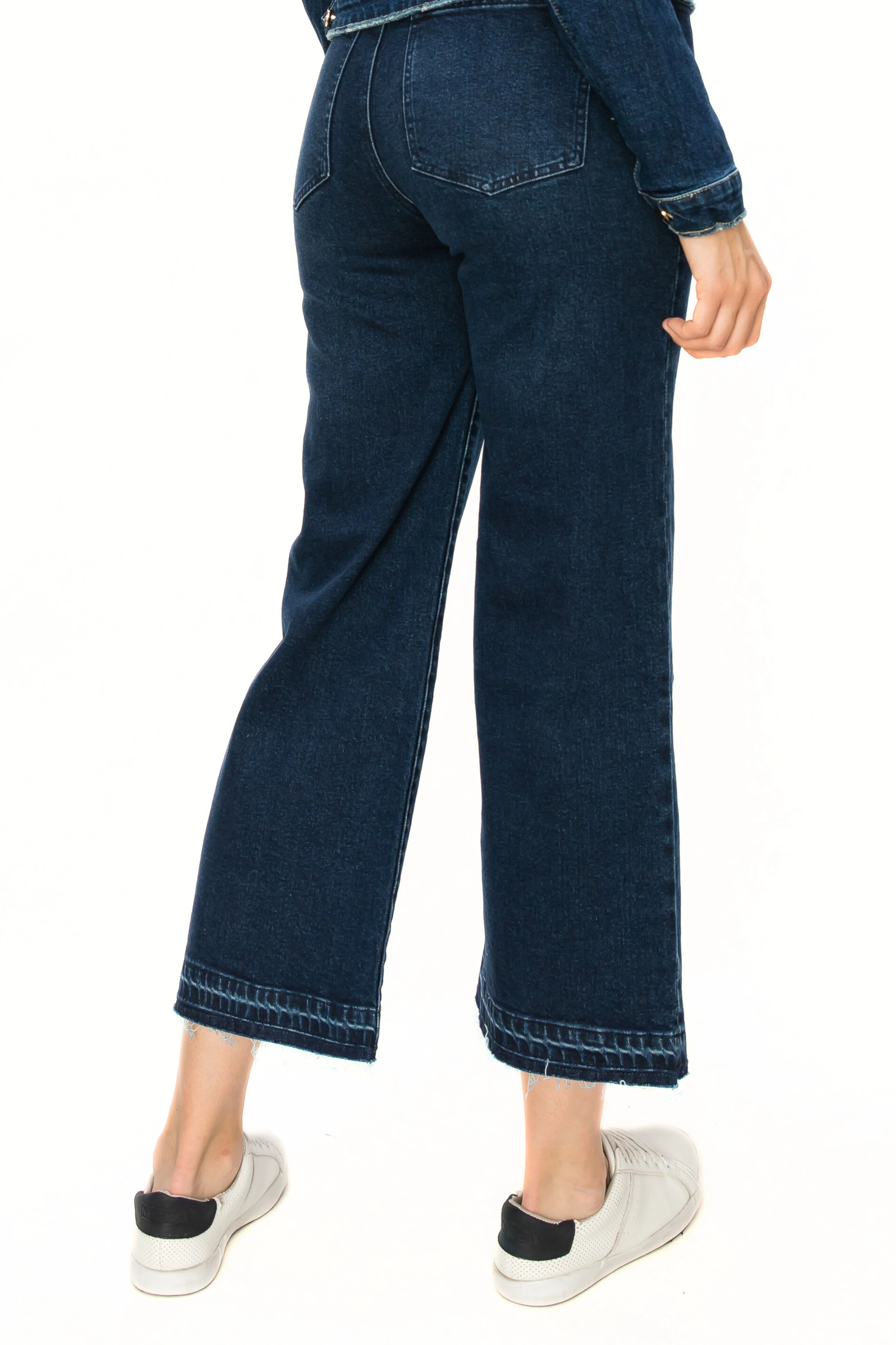 Alice High Rise Ankle Wide Leg - Indigo by Tractr — view 4