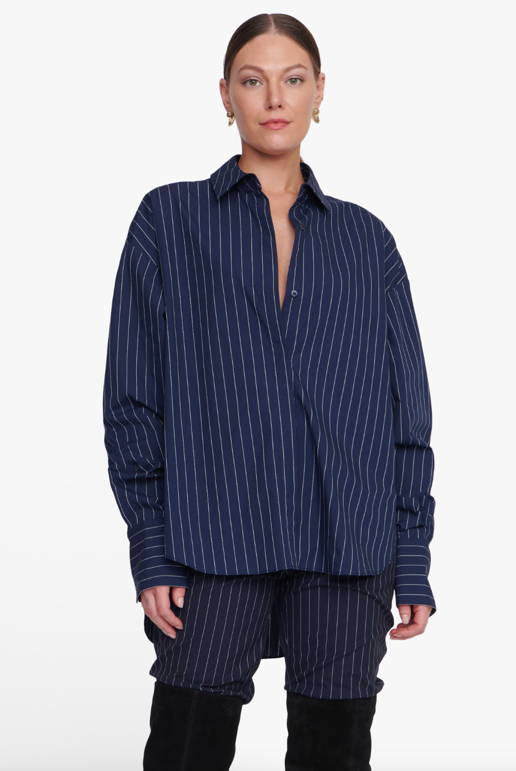 Colton Shirt - Navy Stripe by STAUD | 25 South Boutiques