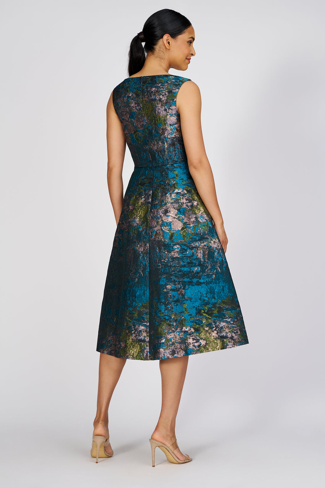 June Midi Dress - Blue Sea by Kay Unger — view 4