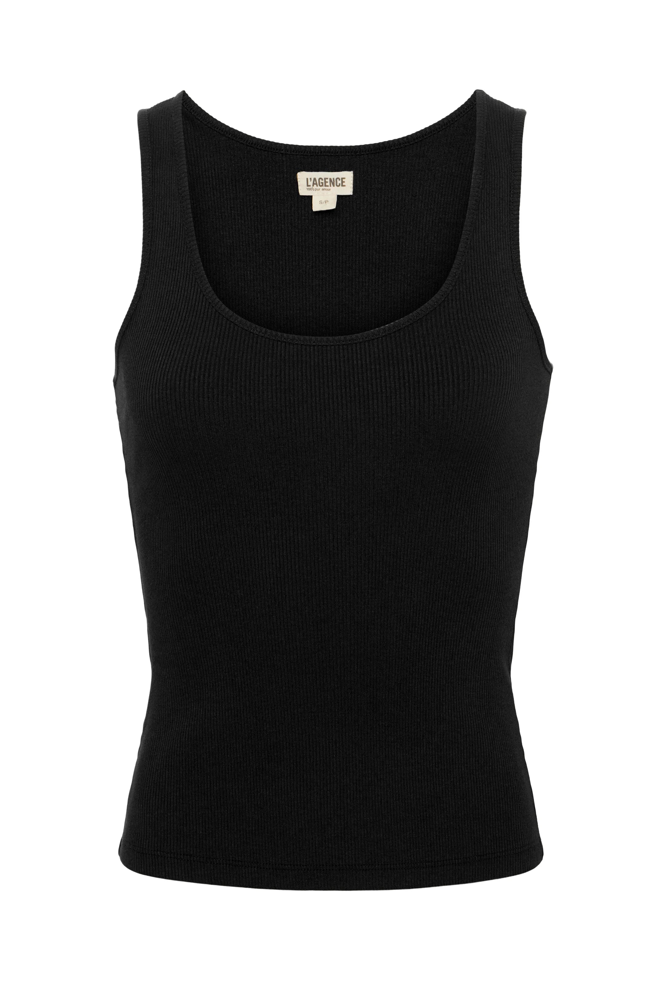 Adira Scoopneck Tank - Black by L'agence — view 4