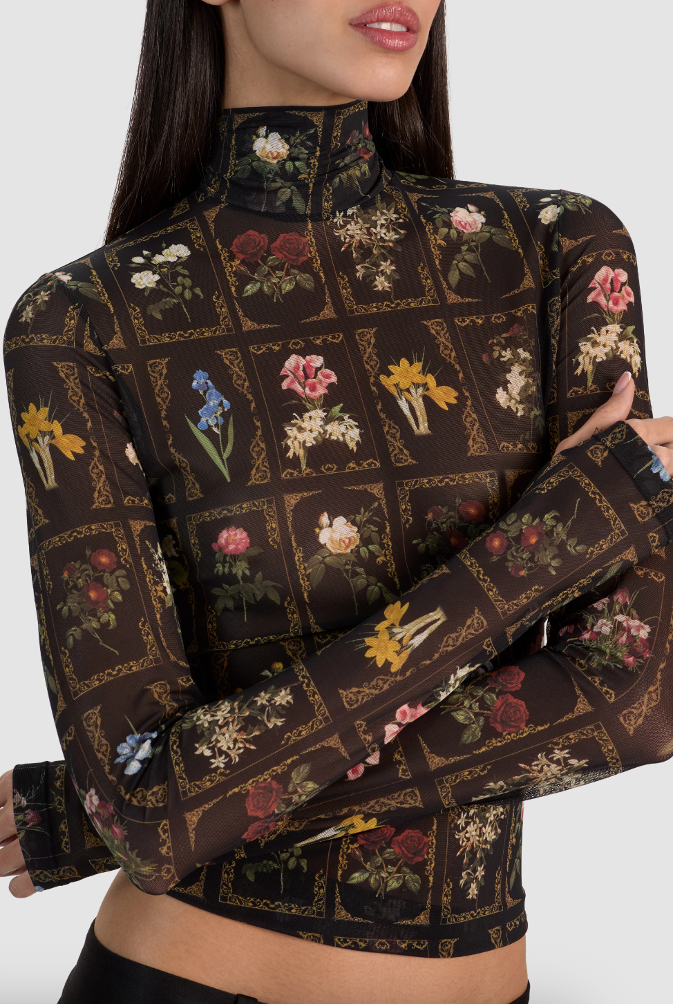 Delaina Turtleneck Top - Gallery Garden by Alice & Olivia — view 5
