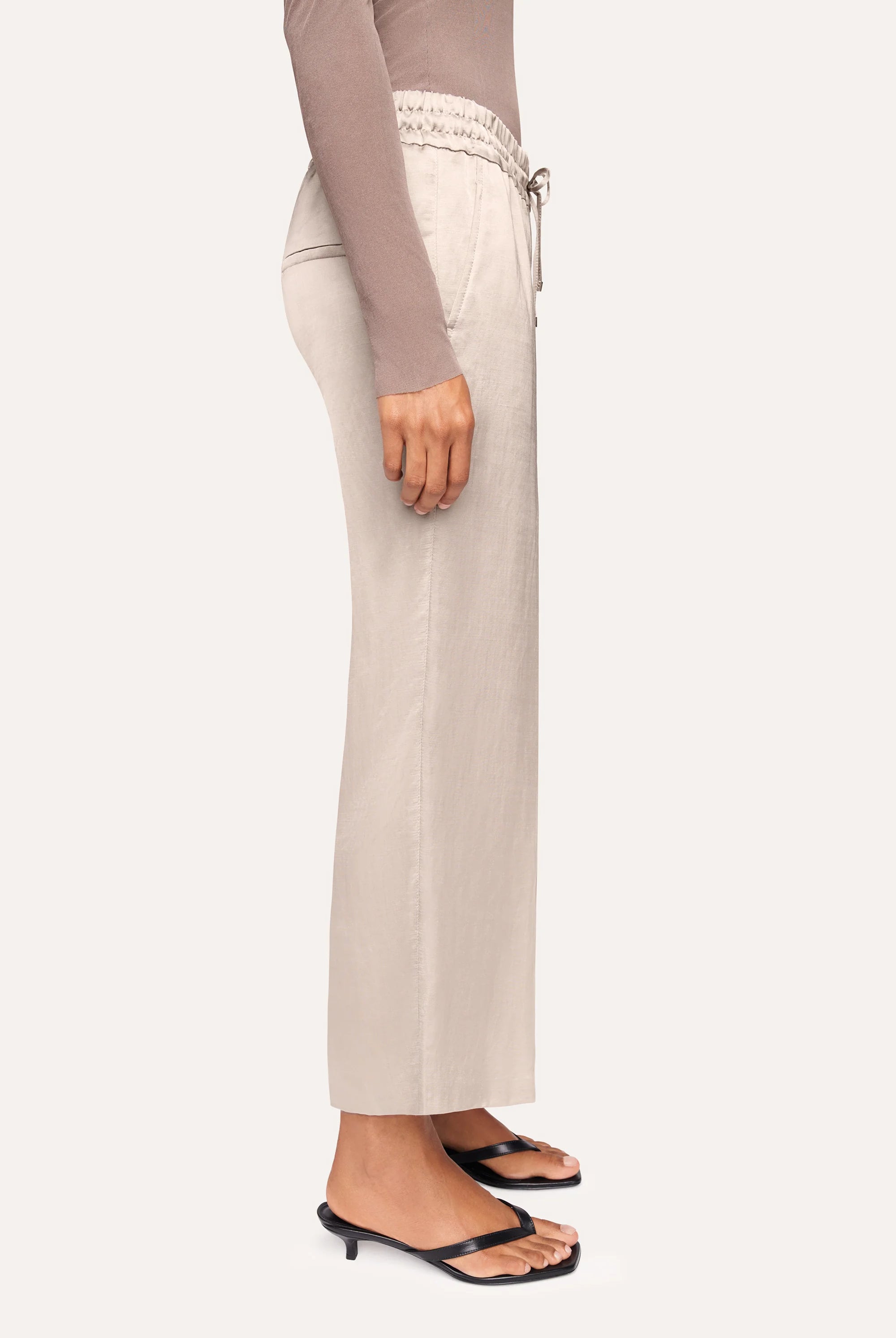 Clara Wide Leg Cropped Trousers - Iron Grey by Cambio — view 3