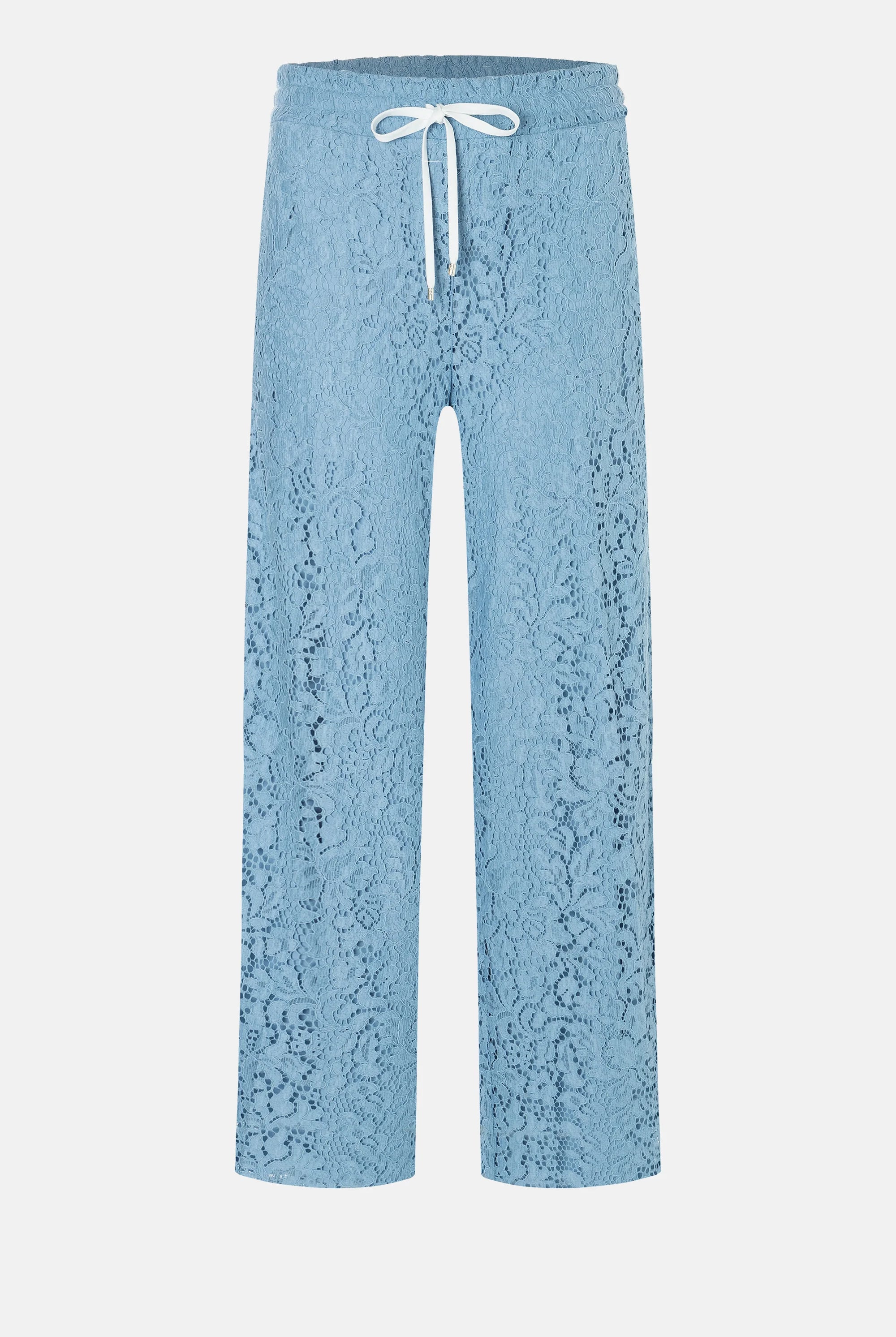 Clara Wide Leg Cropped Lace Pant - Sky Blue by Cambio — view 5