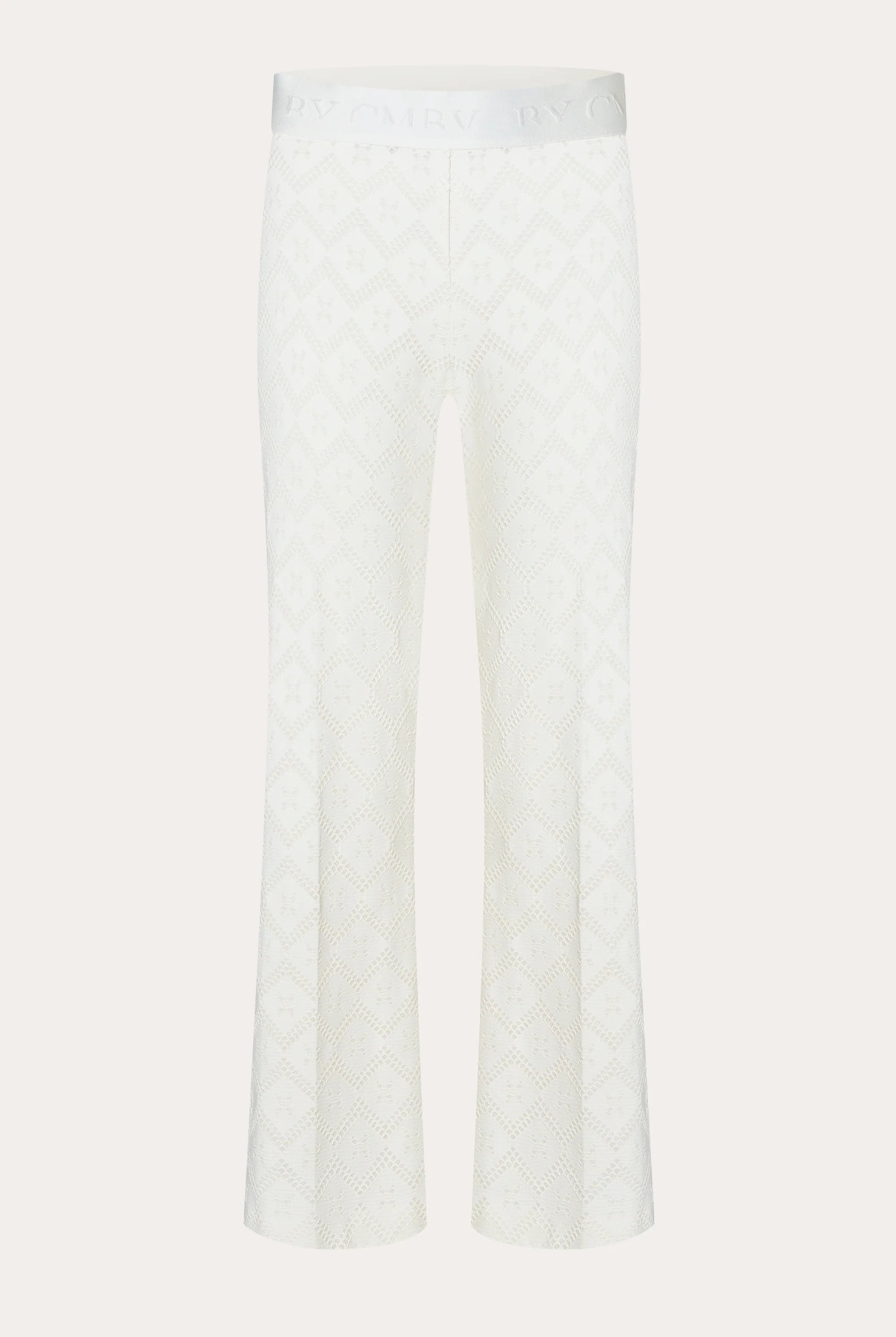 Faith Hose Flared Crop - Raw White by Cambio — view 4