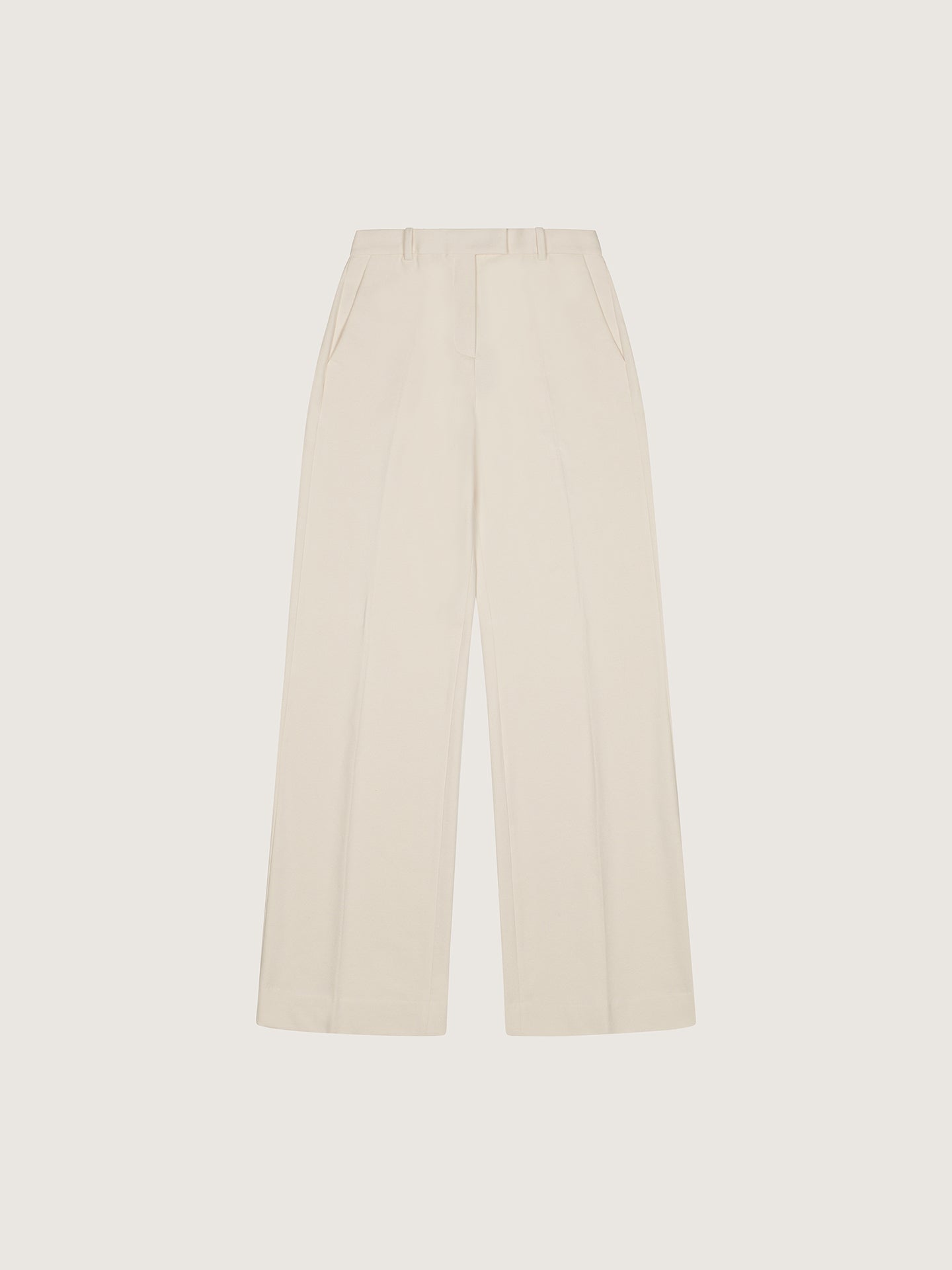 Cashmere Touch High Waisted Trousers - Off White by Circolo — view 5
