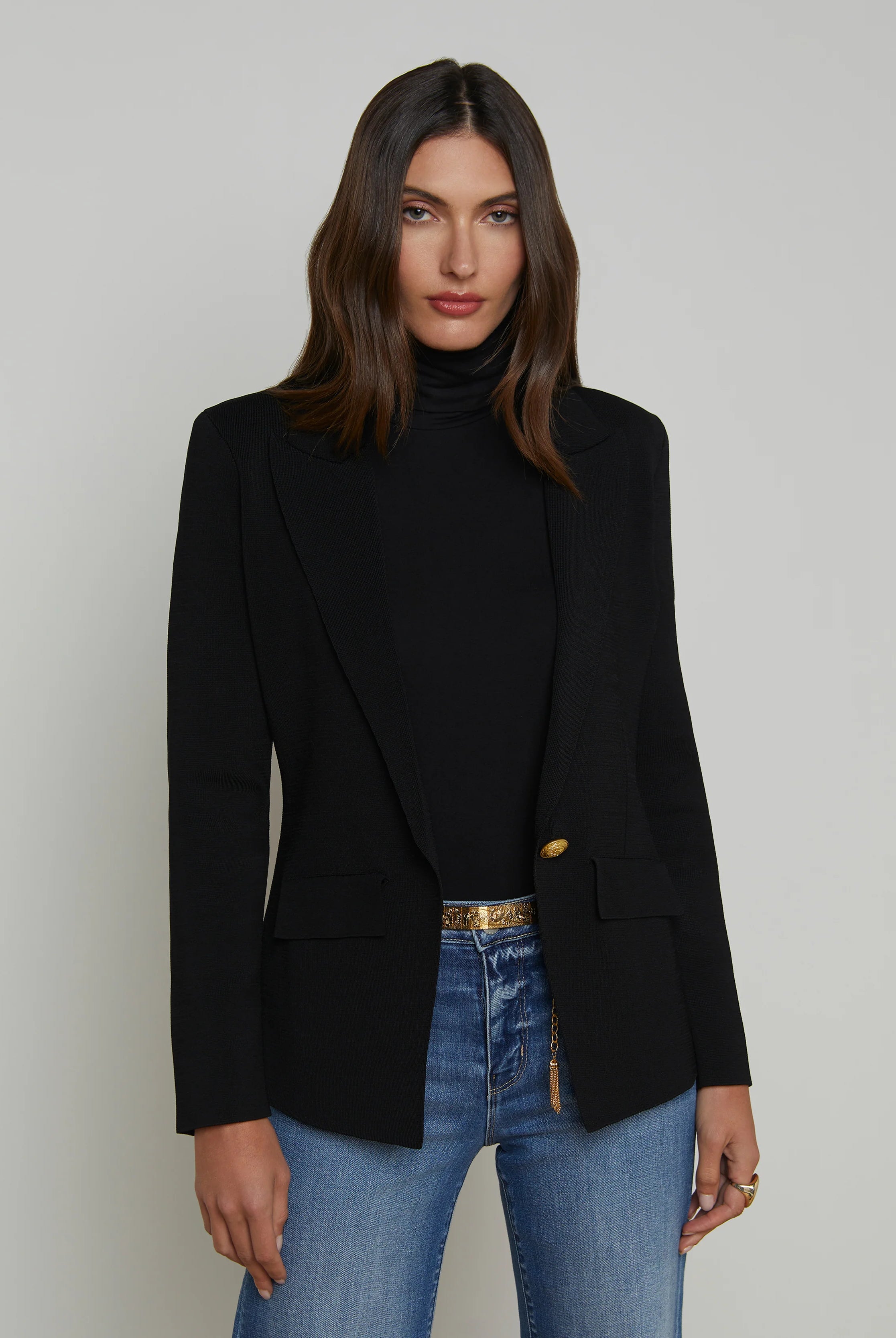 Chamberlain Knit Blazer - Black Gold by L'agence | 25 South Boutiques