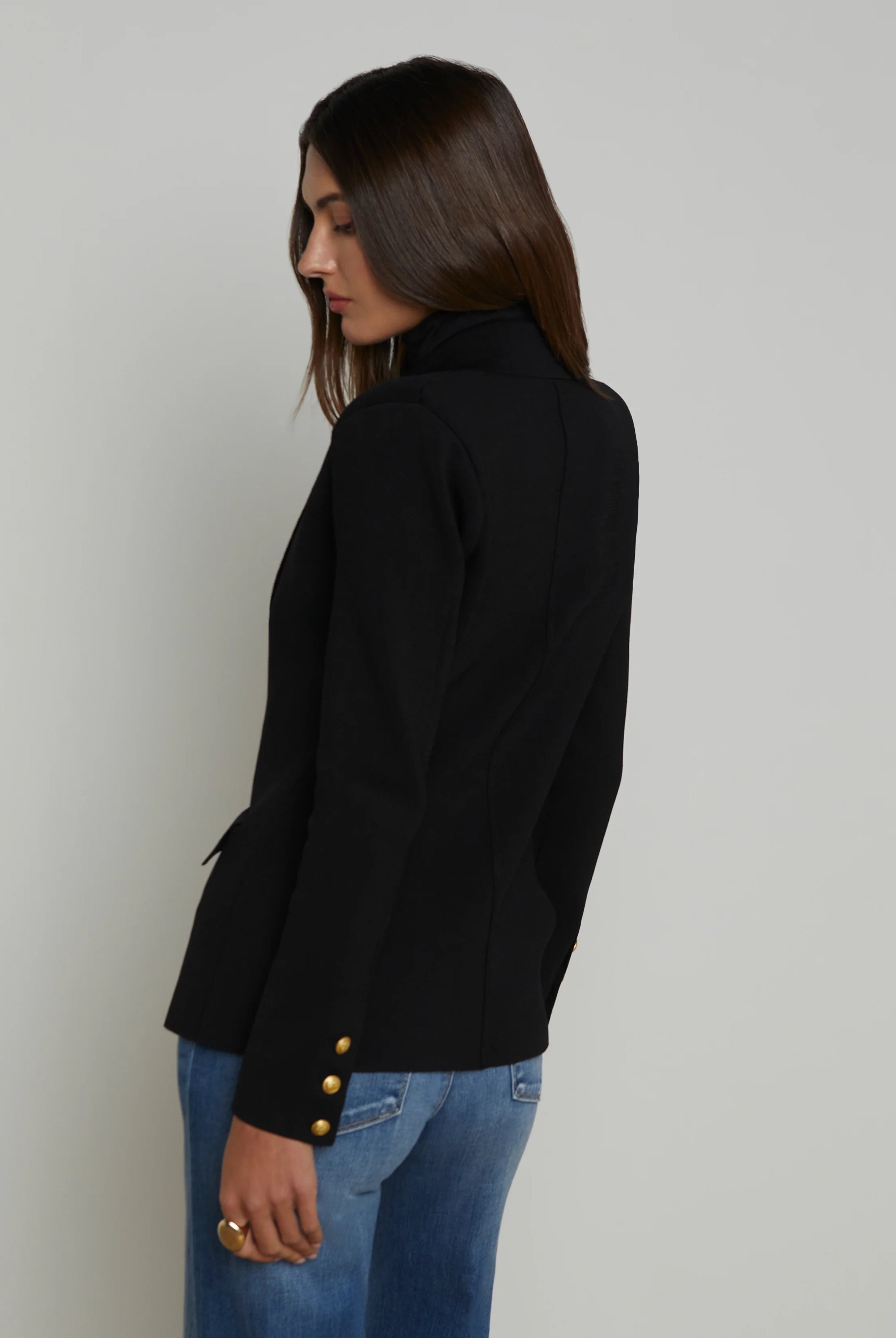 Chamberlain Knit Blazer - Black Gold by L'agence — view 3