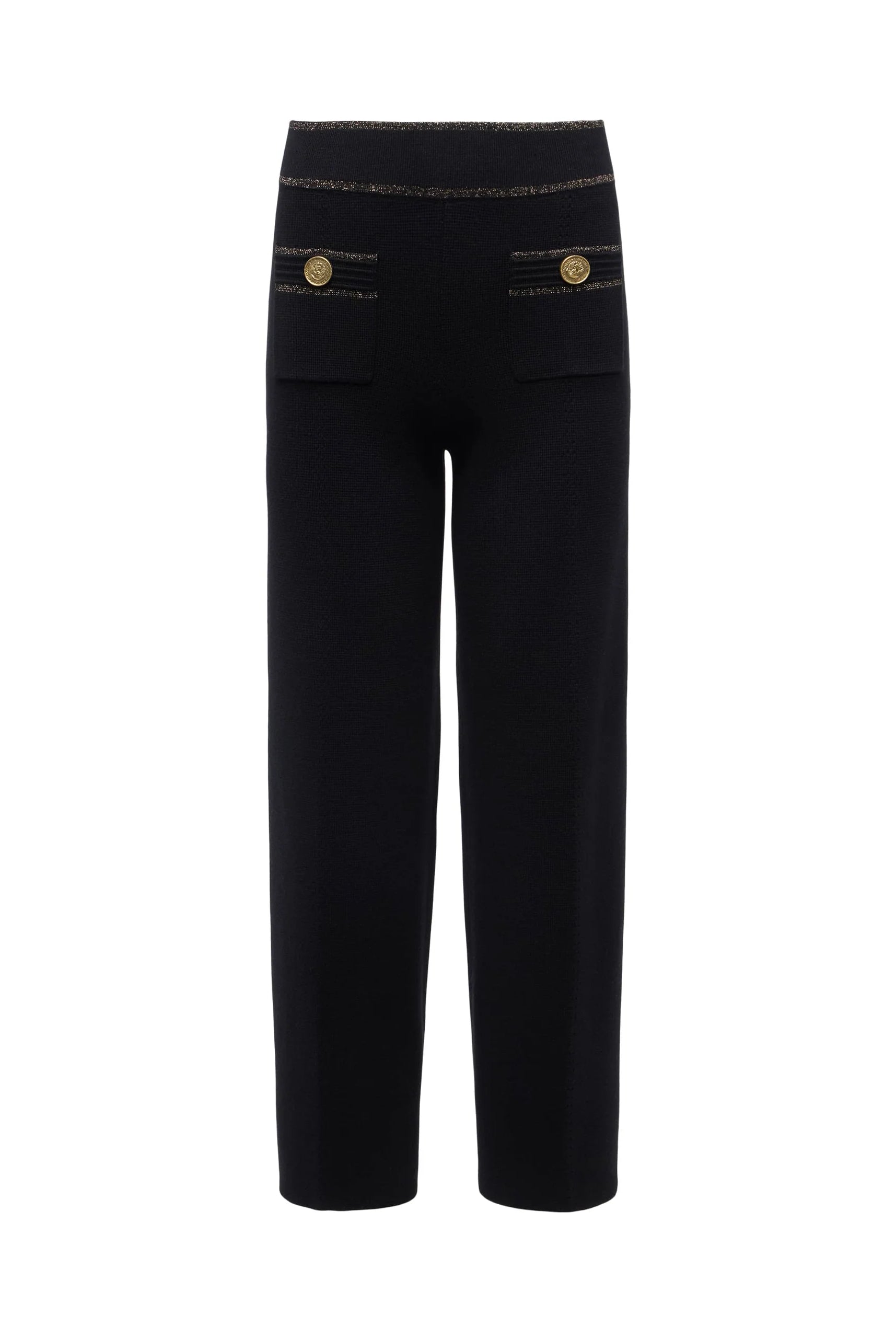 Madrid Wide Leg Knit Pant - Black Gold by L'agence — view 5