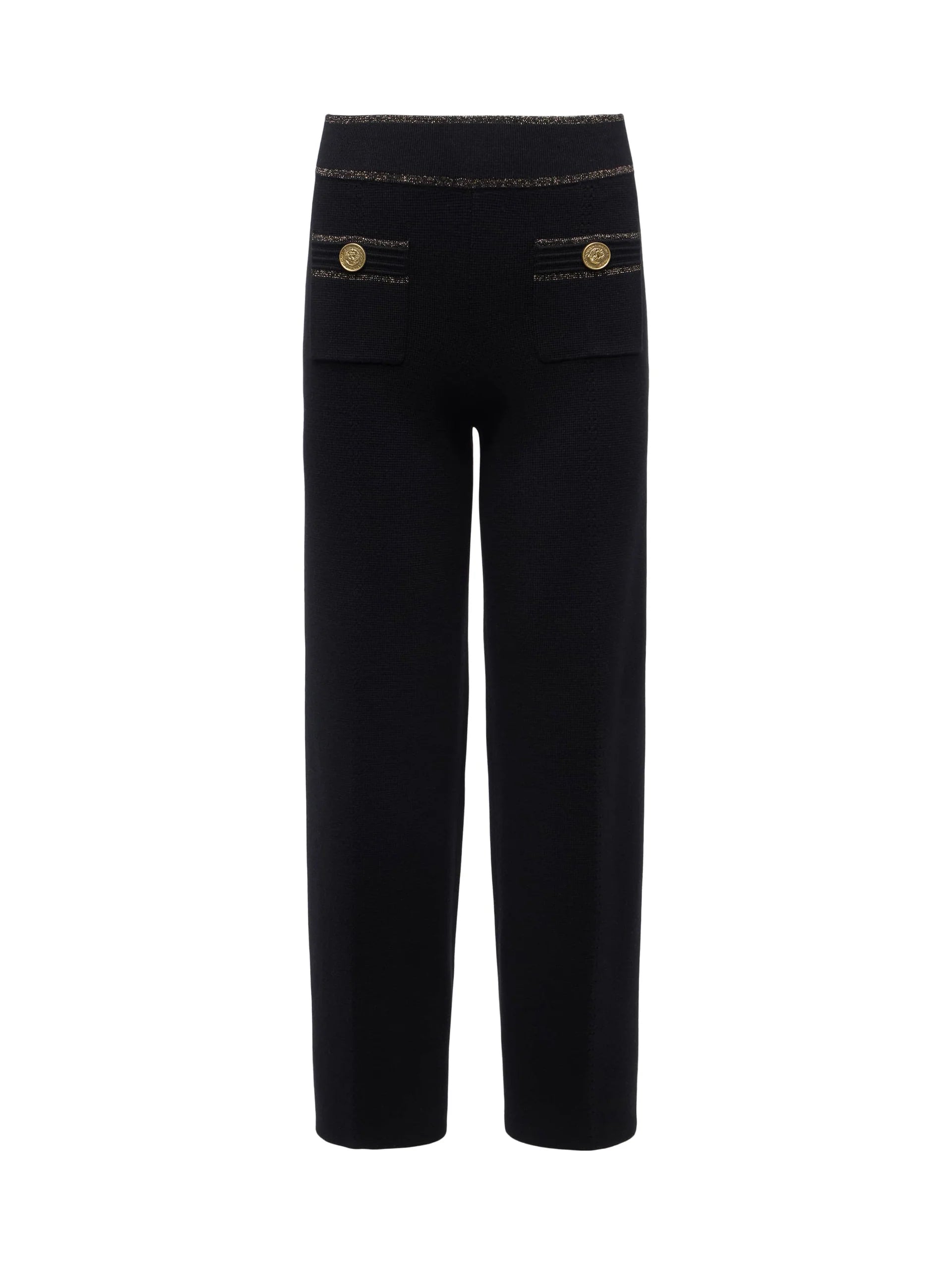 Madrid Wide Leg Knit Pant - Black Gold by L'agence — view 5