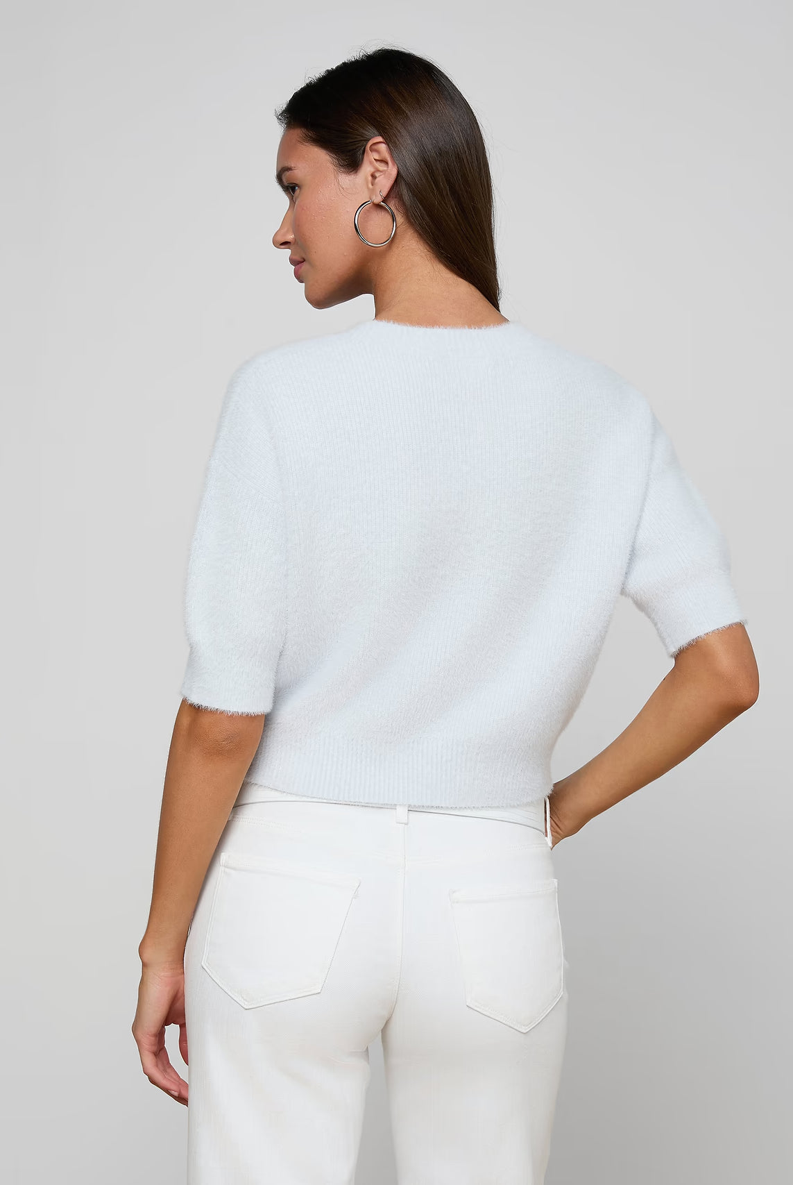 Guinevere Cropped Pullover - Pale Mist Blue by L'agence — view 4