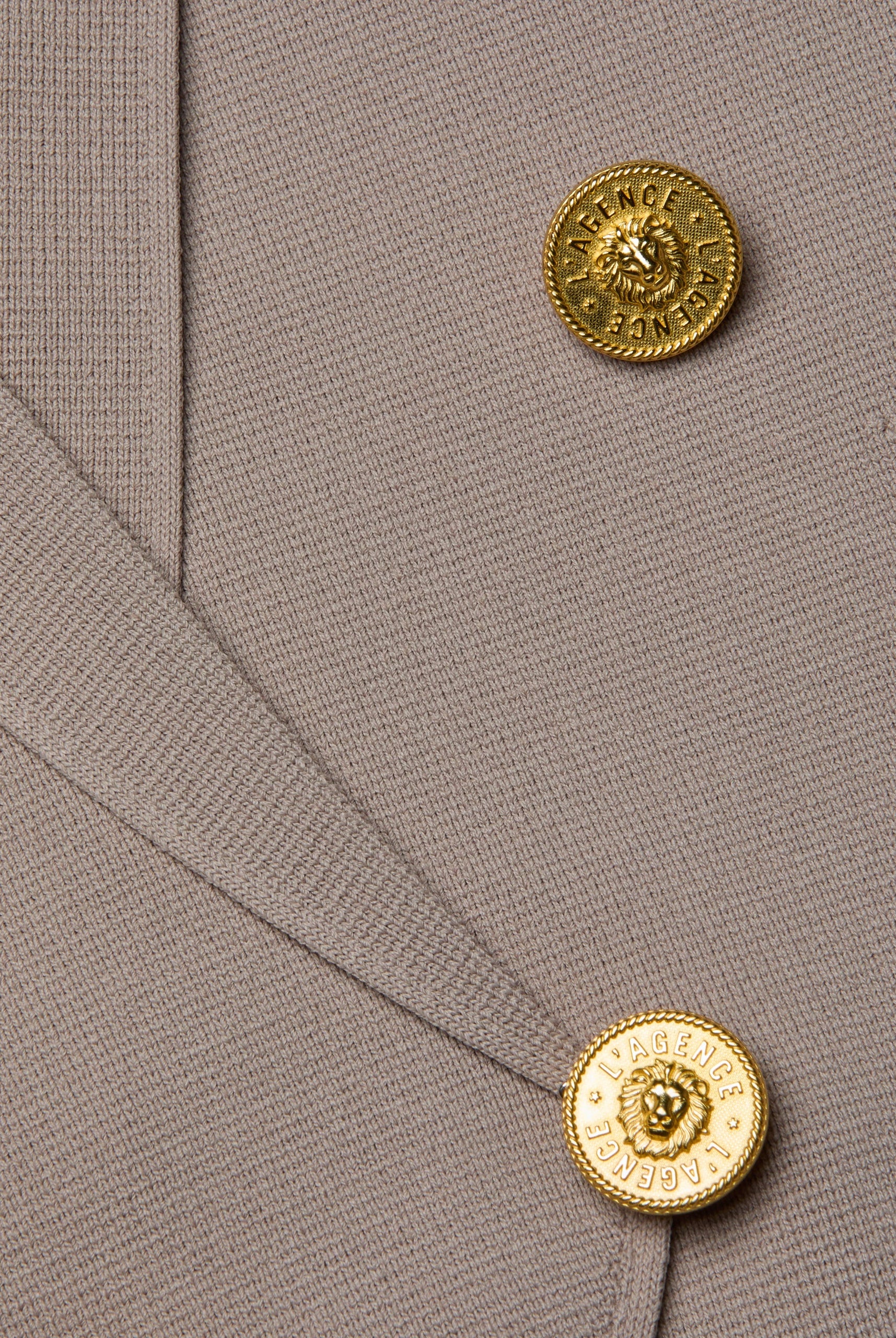Elio Cropped Knit Blazer - Pale Khaki / Gold by L'agence — view 4