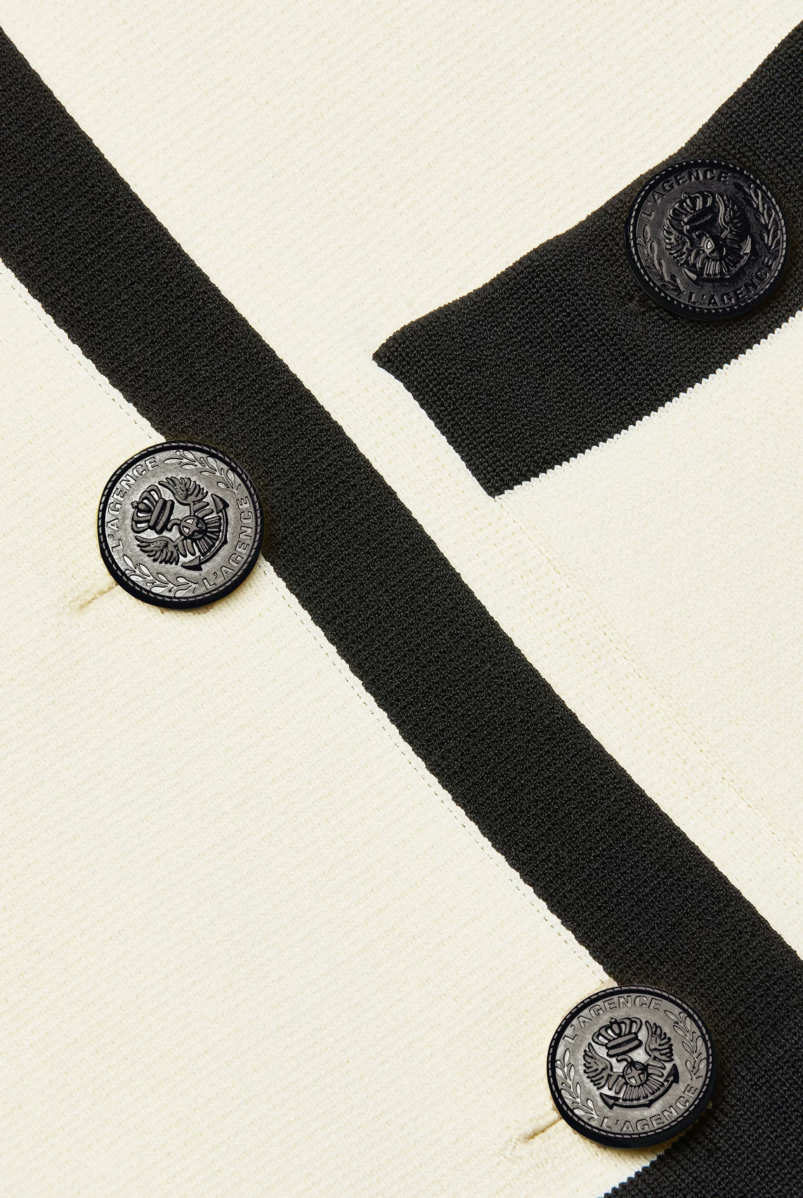 Janu Cropped Knit Jacket - Vintage White Black by L'agence — view 5