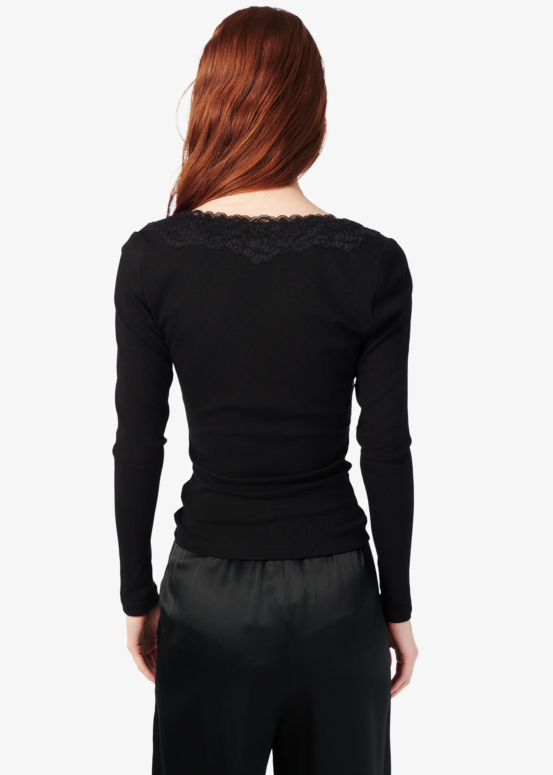 Rooney Rib Knit Top - Black by Cami NYC — view 3