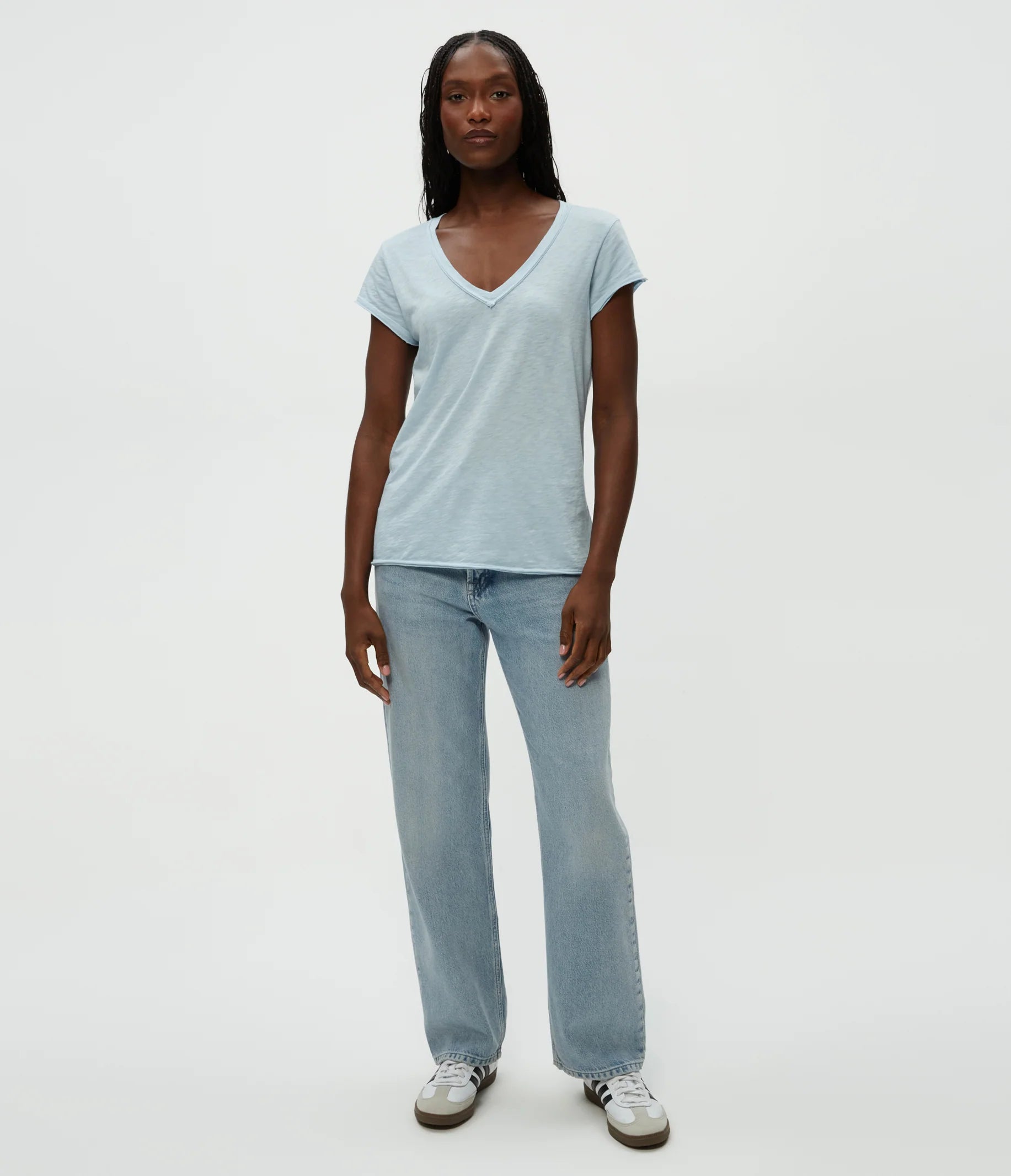 Baxter V Neck Tee - Fountain by Michael Stars — alternate view