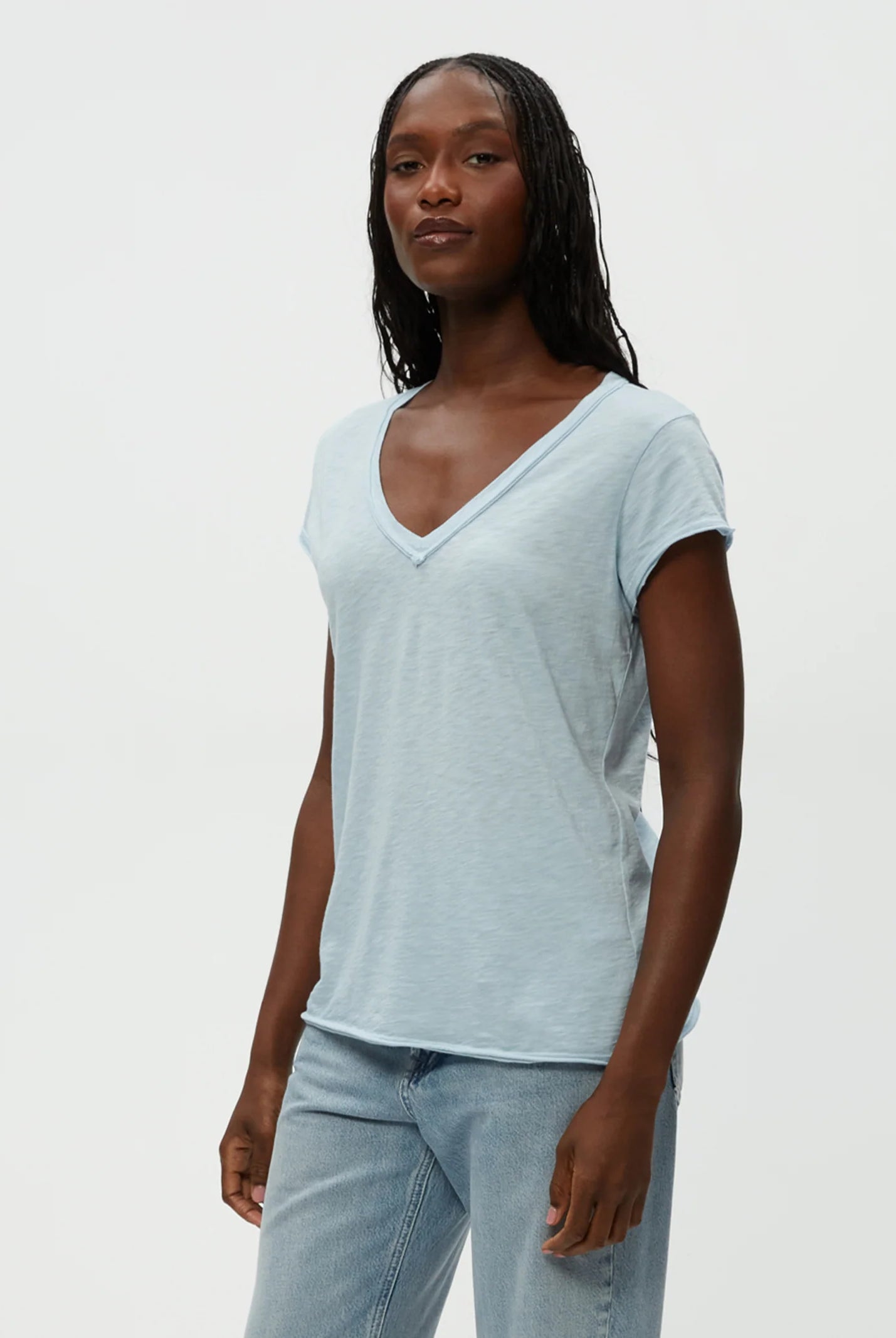 Baxter V Neck Tee - Fountain by Michael Stars — view 3