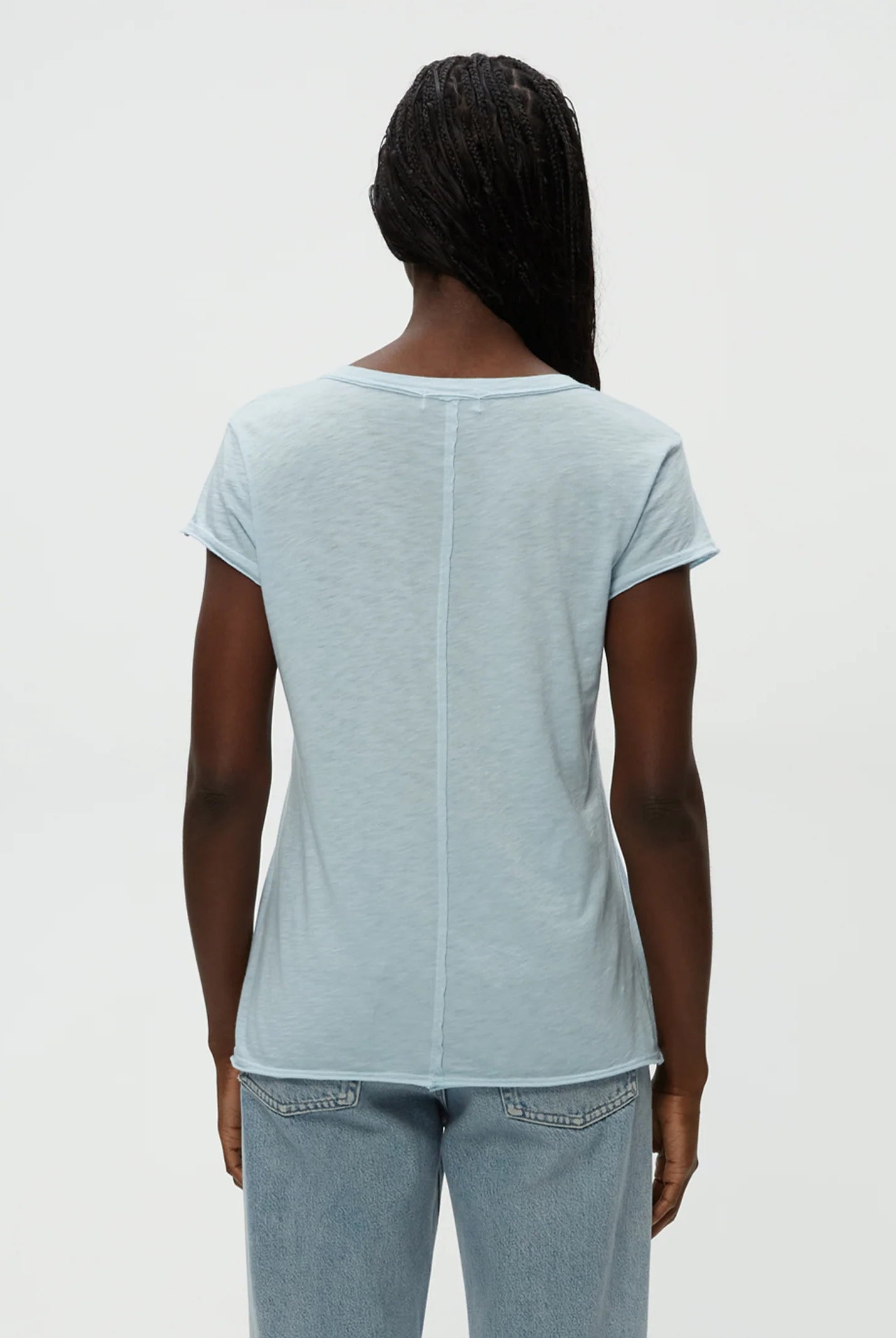 Baxter V Neck Tee - Fountain by Michael Stars — view 4