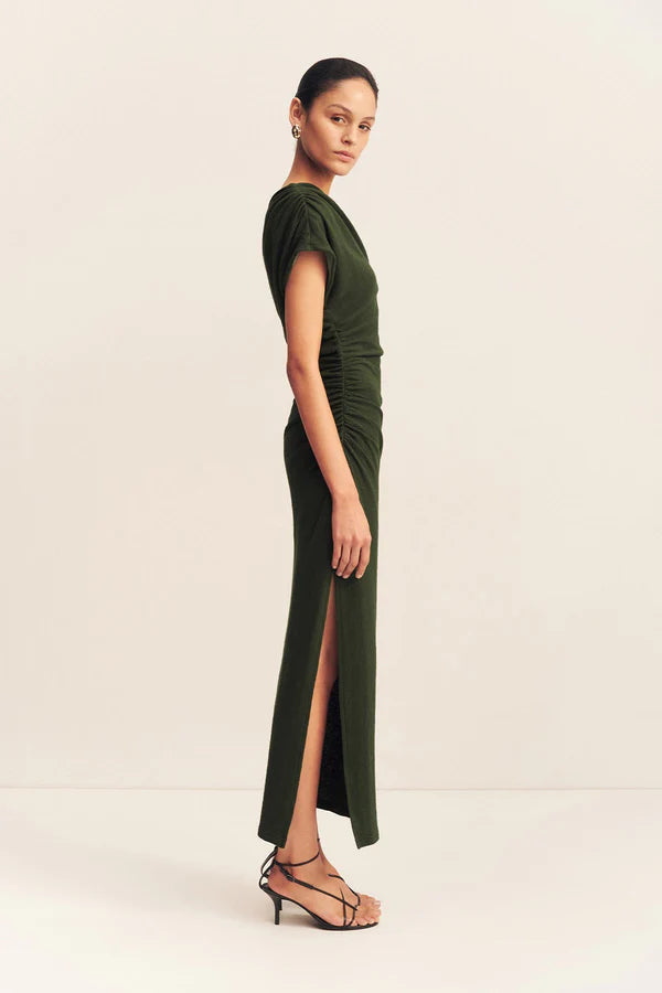 Beau Asymmetrical Midi Dress - Army Green by Shona Joy — view 4