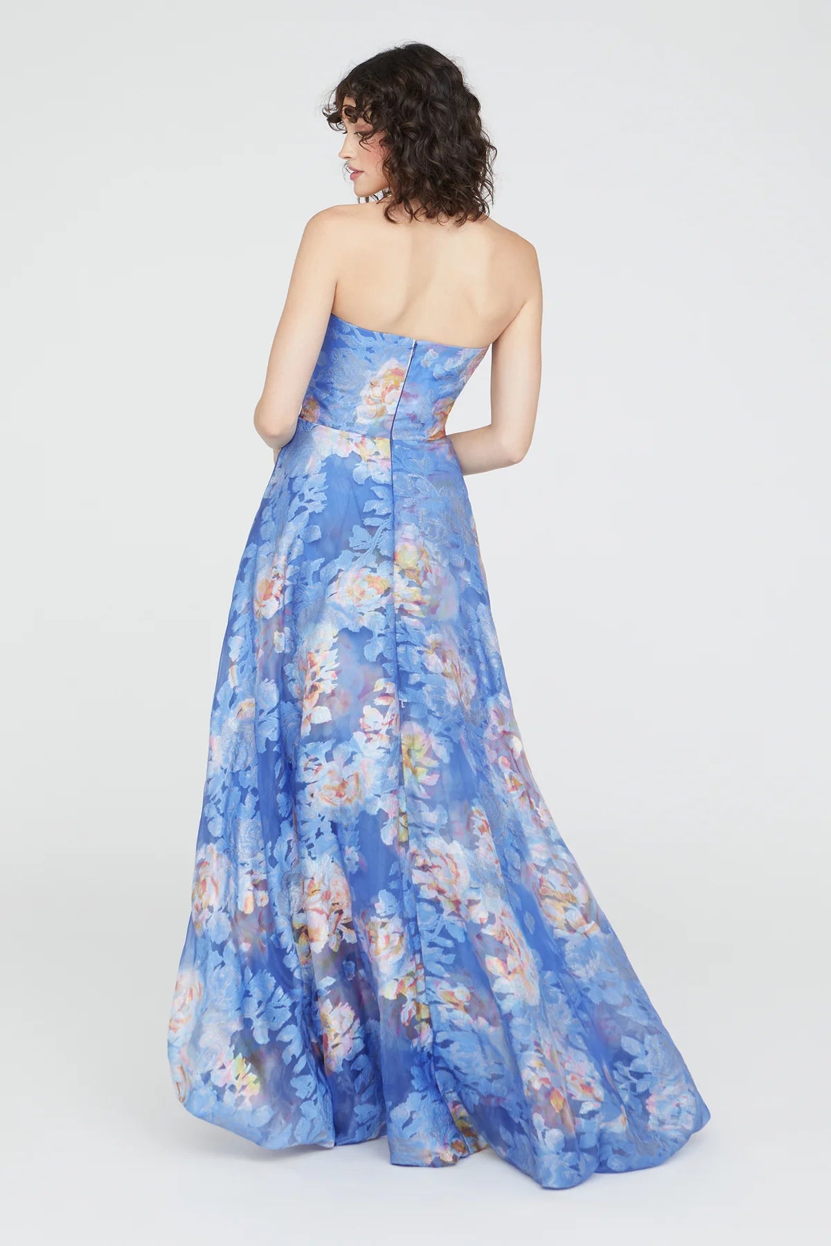 Wendy Bubble Hem Gown - Cornflower Marigold by Theia — alternate view