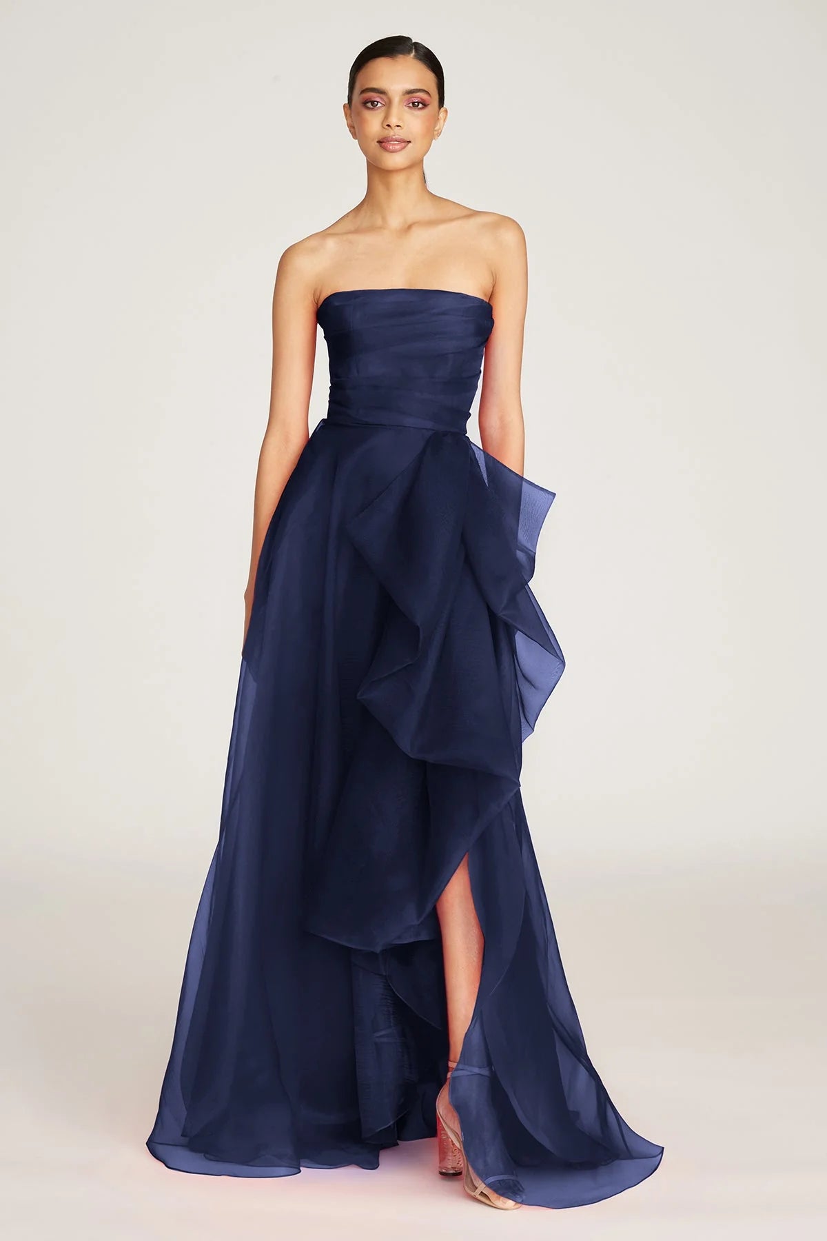 Teresa Strapless Draped Gown - Navy by Theia | 25 South Boutiques