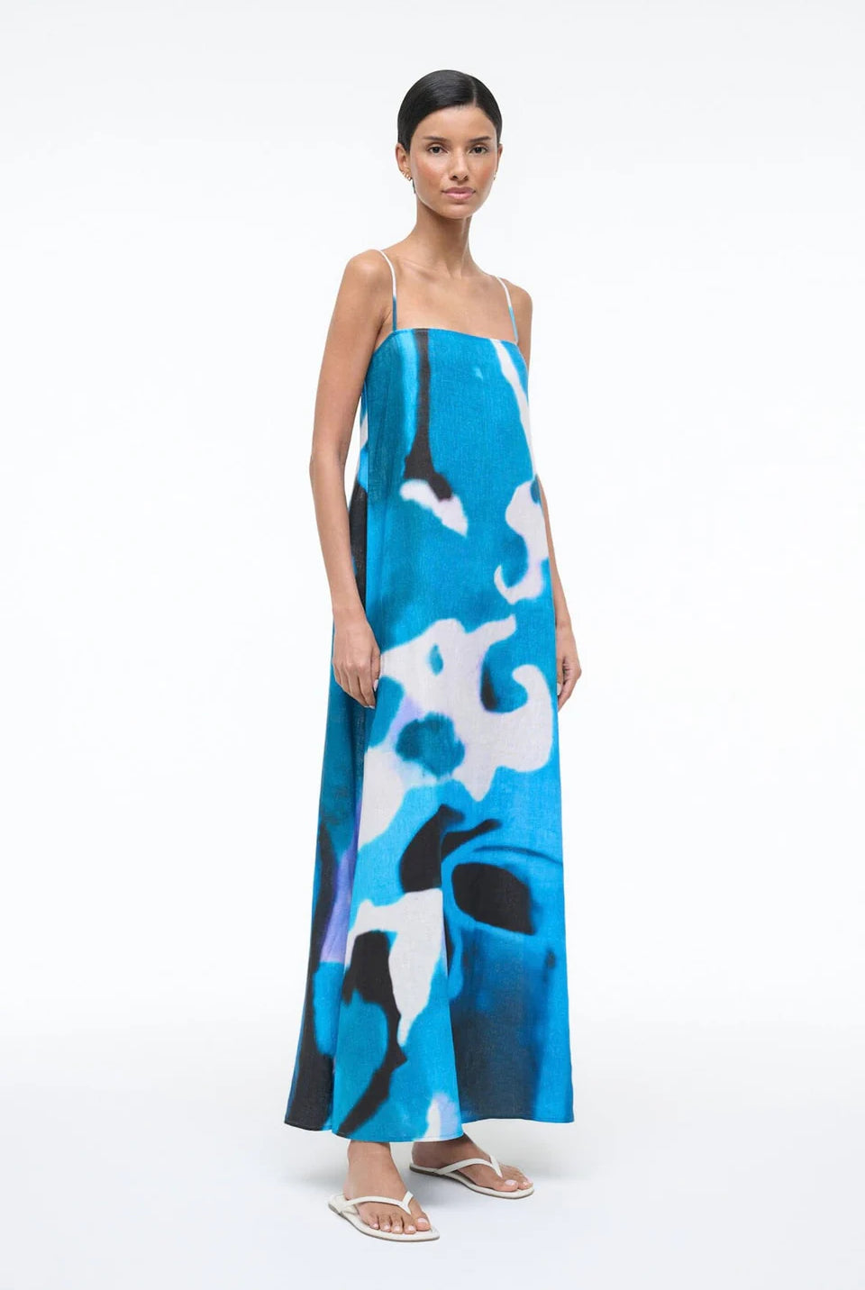 Laura Linen Dress - Blue Haze by STAUD — view 3