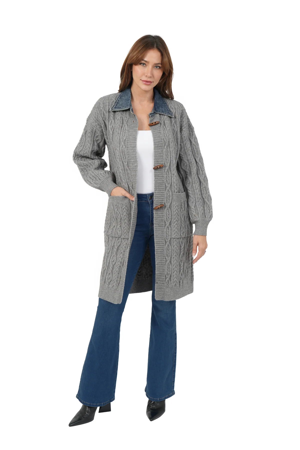 Love Token Larissa Cardigan - Grey, view 3