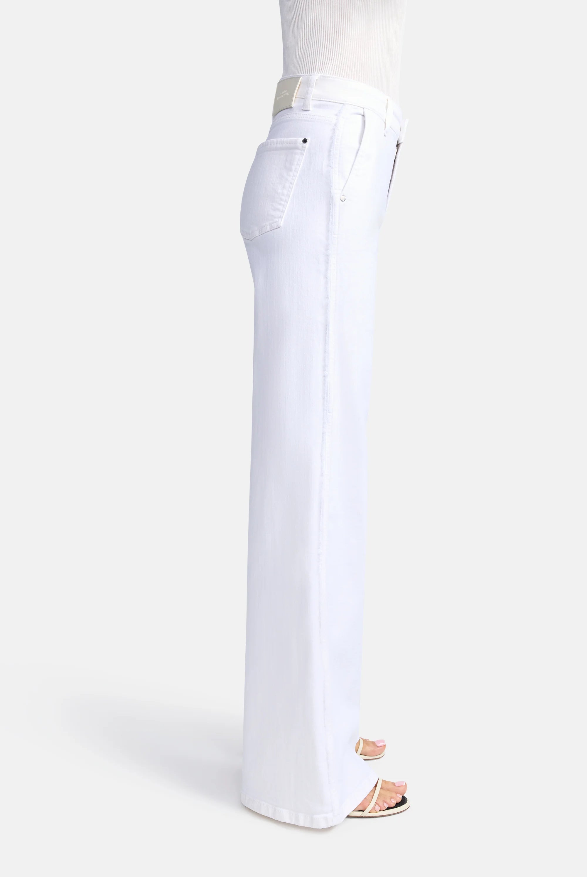 Alek Long Wide Fit Jean - Pure White Stone by Cambio — view 3