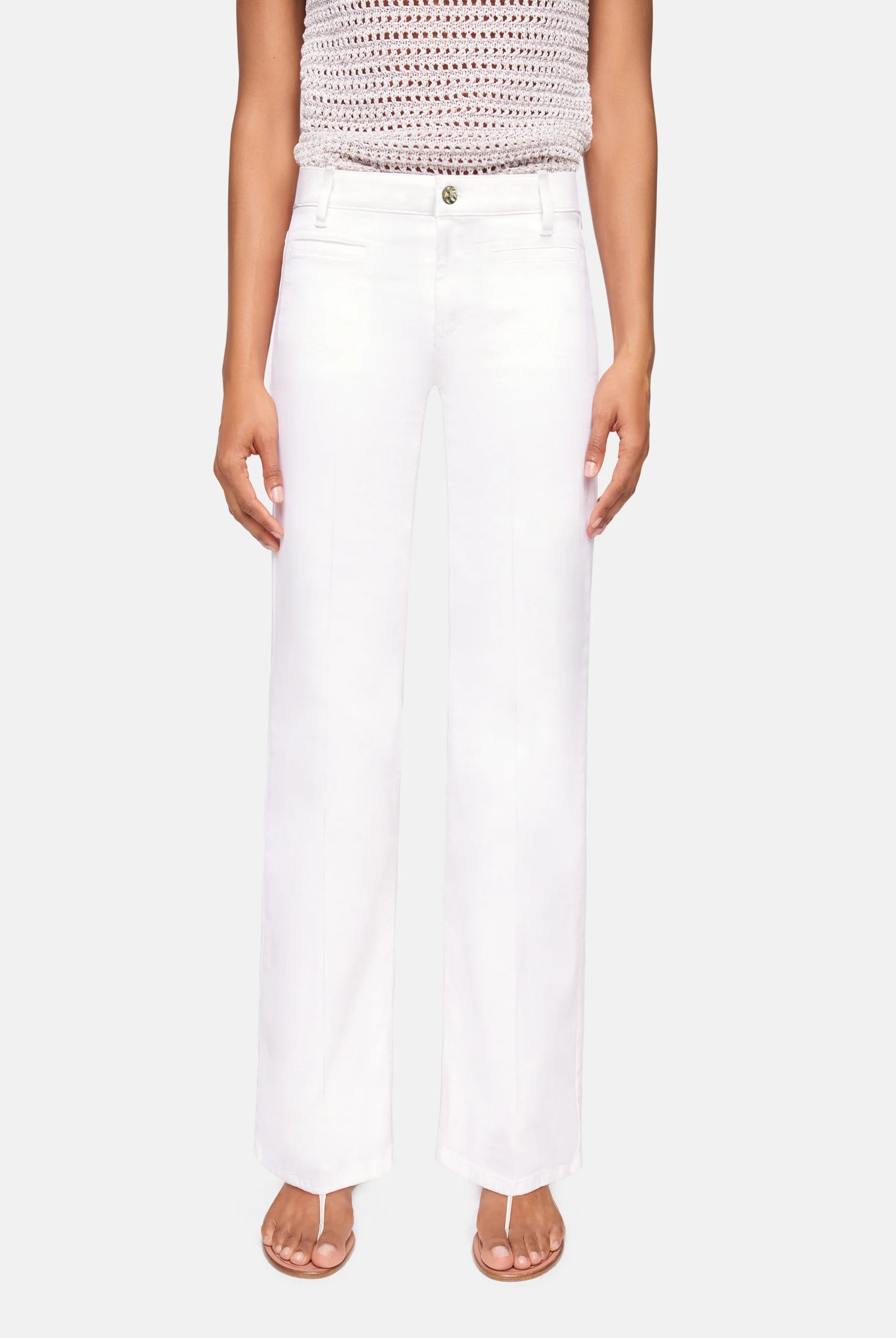 Tess Wide Leg Jeans - Pure White Stone by Cambio — alternate view