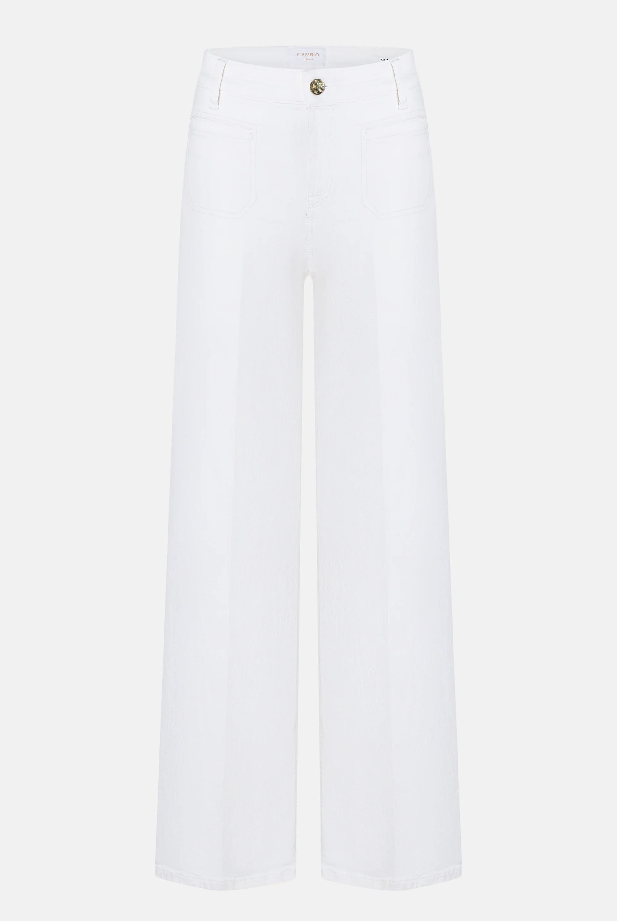 Tess Wide Leg Jeans - Pure White Stone by Cambio — view 5