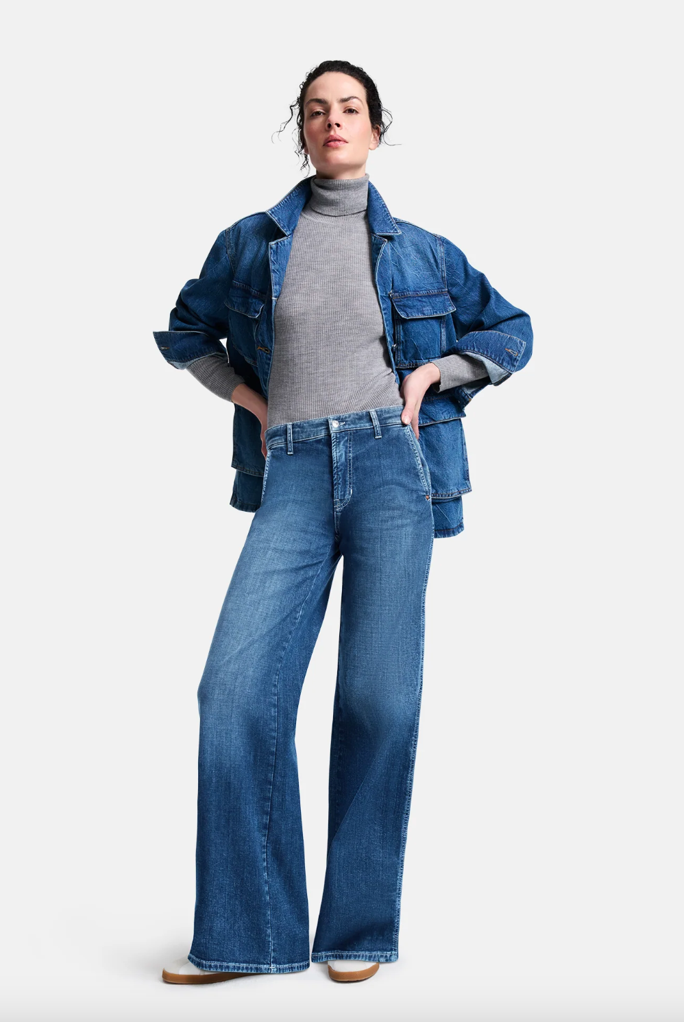 Alek Wide Fit Jeans - Modern Wash by Cambio — alternate view