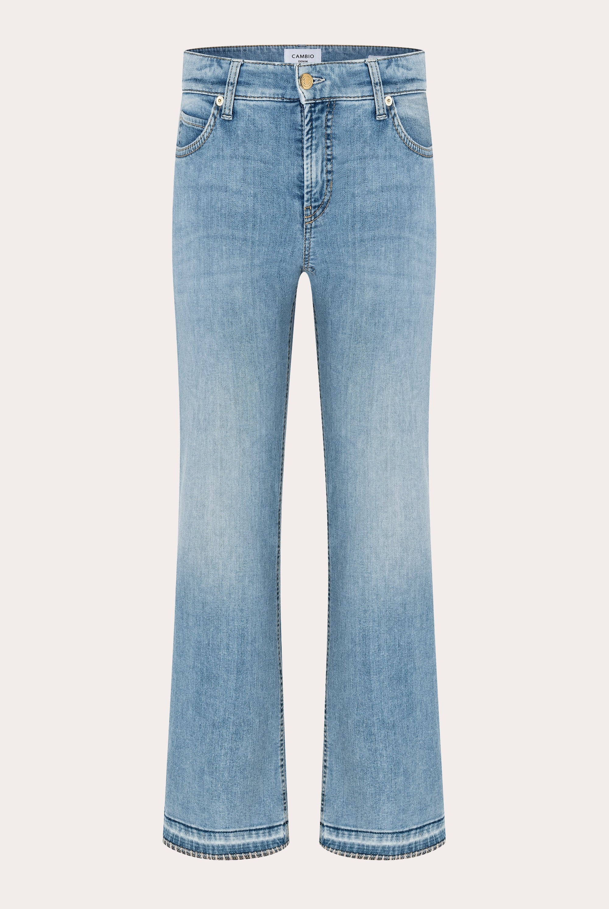 Paris Easy Kick Flared Crop Denim - Super Bleach by Cambio — view 5