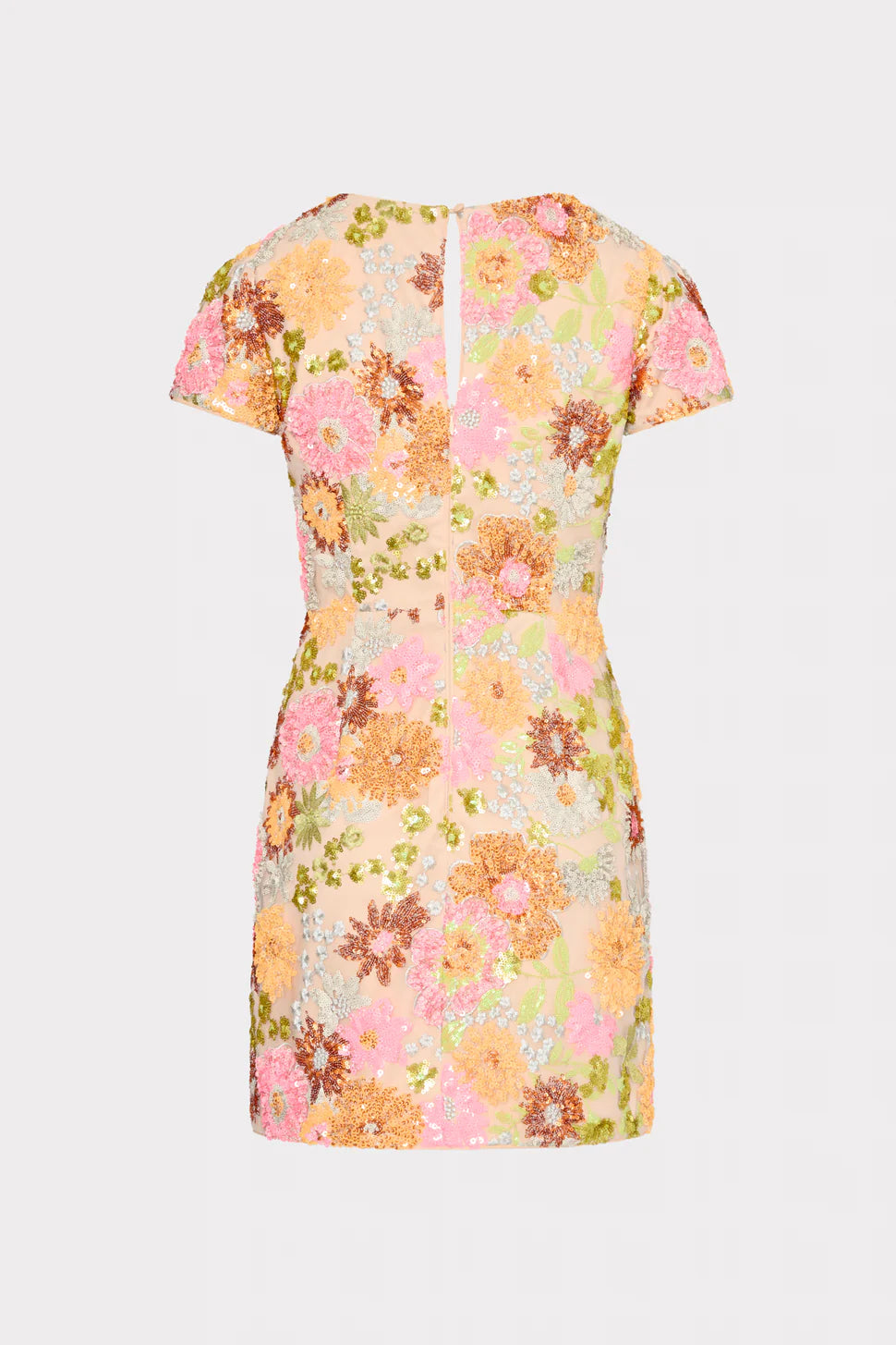 Rowen Floral Blossom Sequin Dress - Orange Multi by Milly — view 4
