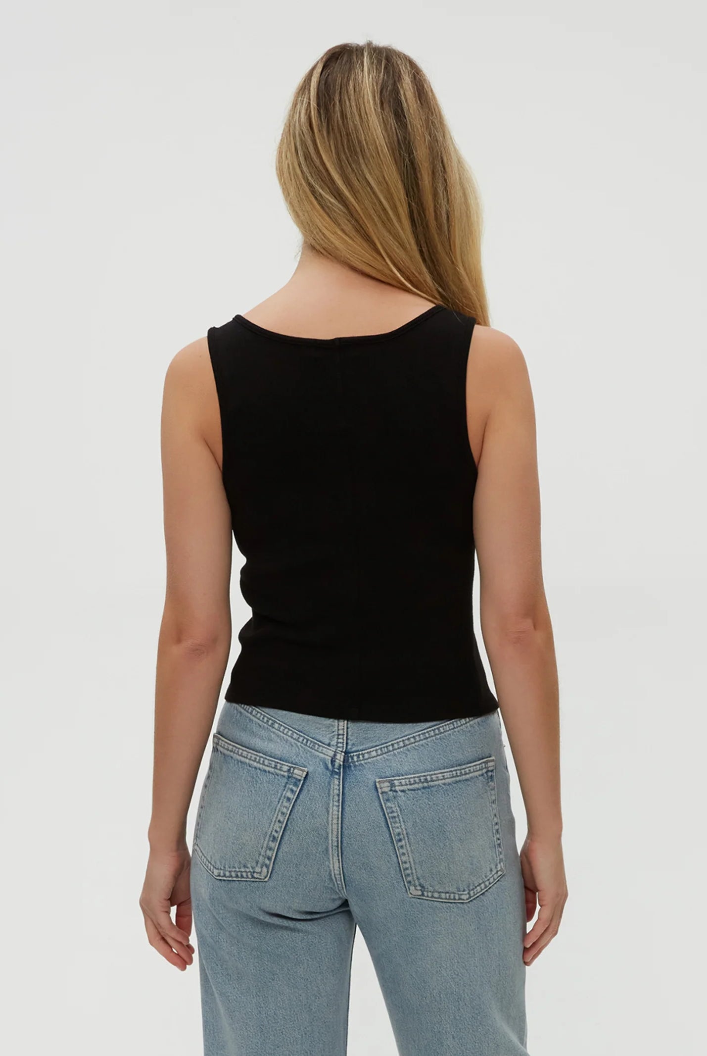 Sloan V Neck Tank - Black by Michael Stars — view 4