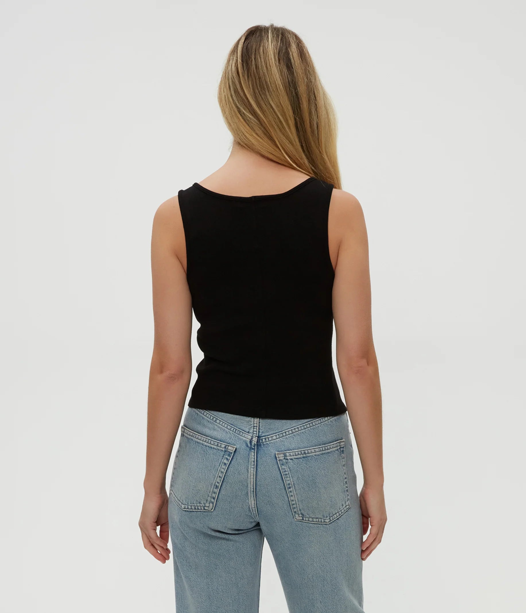 Sloan V Neck Tank - Black by Michael Stars — view 4