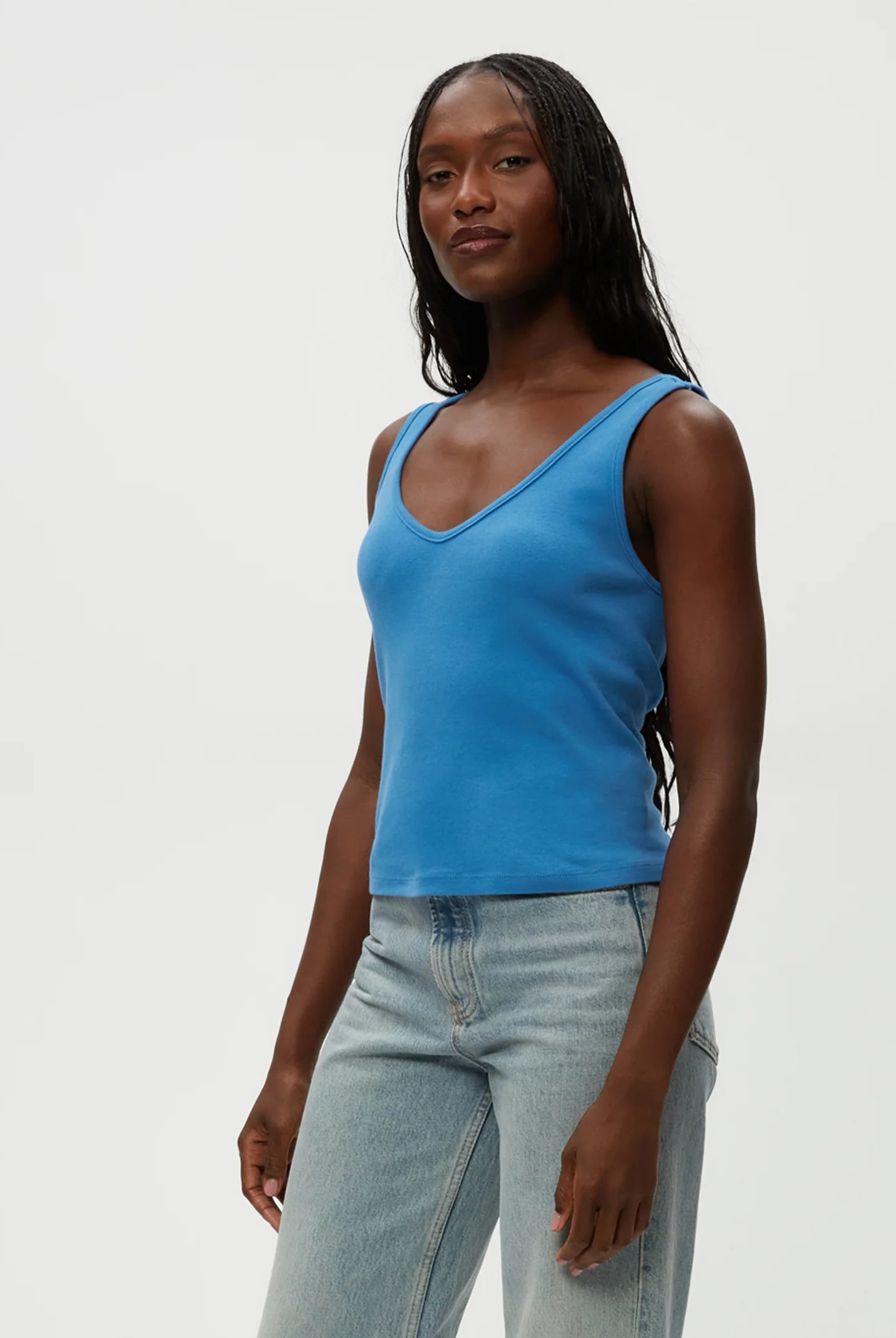Sloan V Neck Tank - Ocean by Michael Stars | 25 South Boutiques