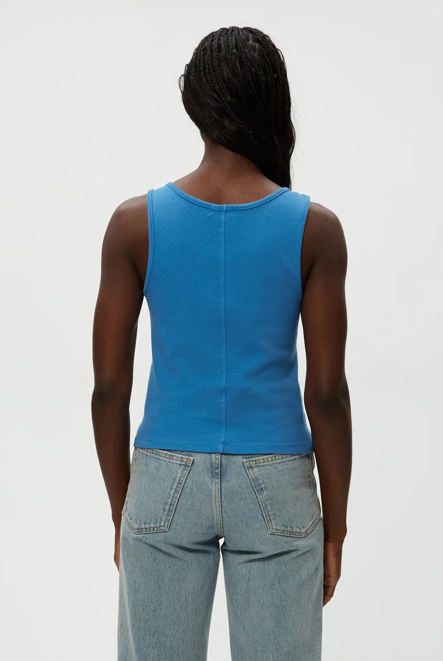 Sloan V Neck Tank - Ocean by Michael Stars — view 4