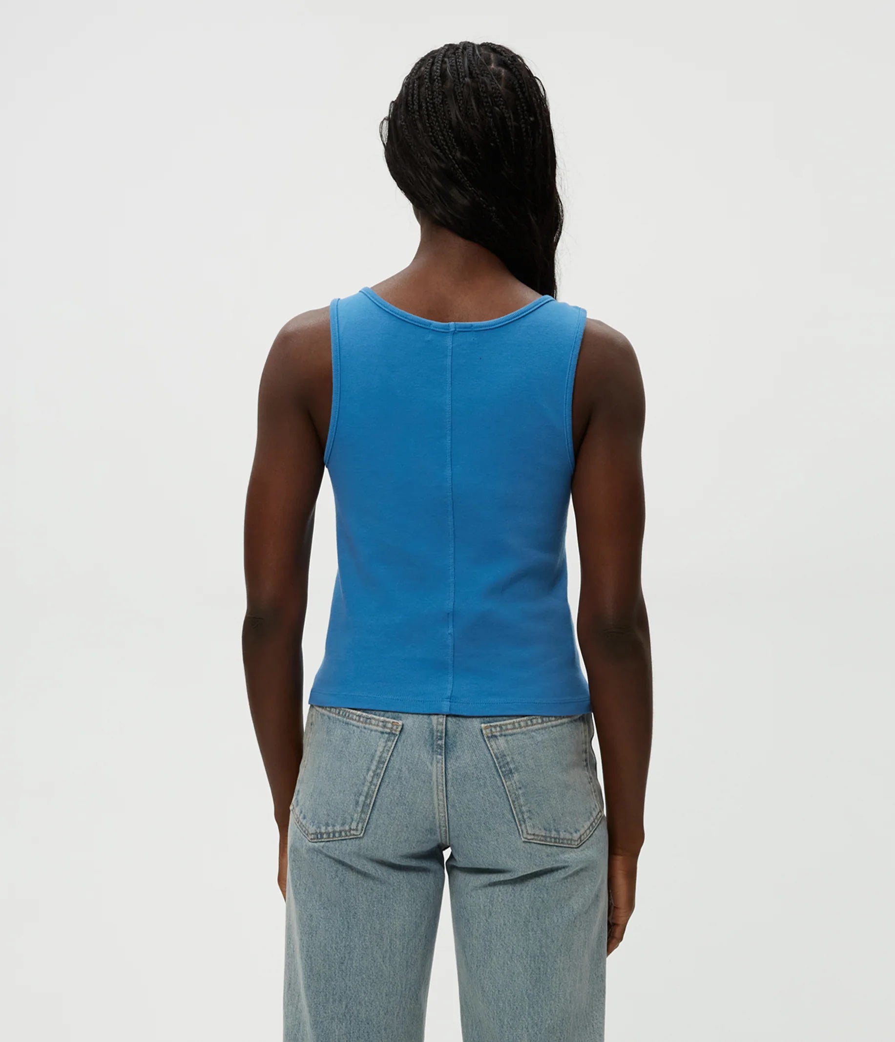 Sloan V Neck Tank - Ocean by Michael Stars — view 4