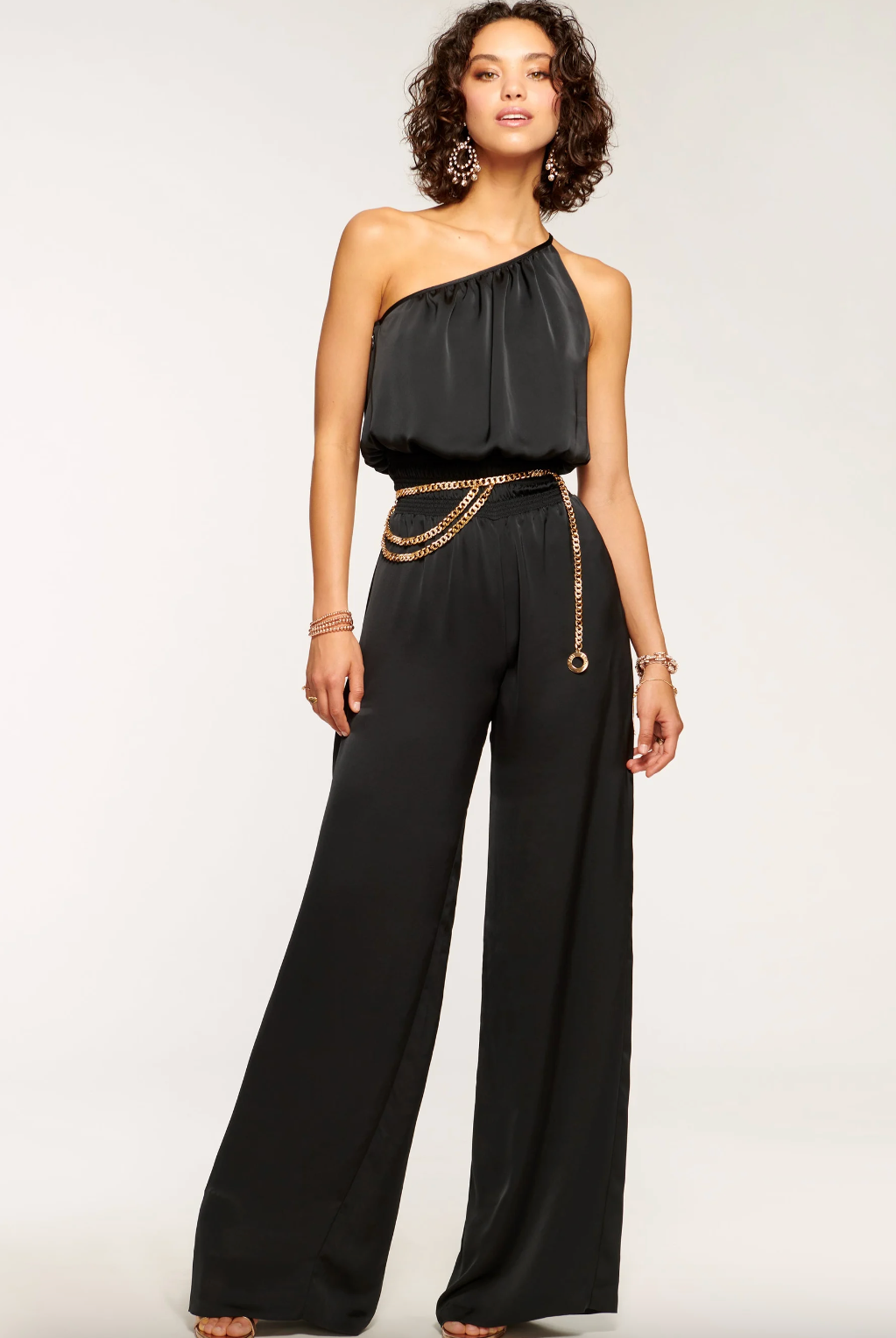 Gionna One Shoulder Jumpsuit- Black by Ramy Brook | 25 South Boutiques