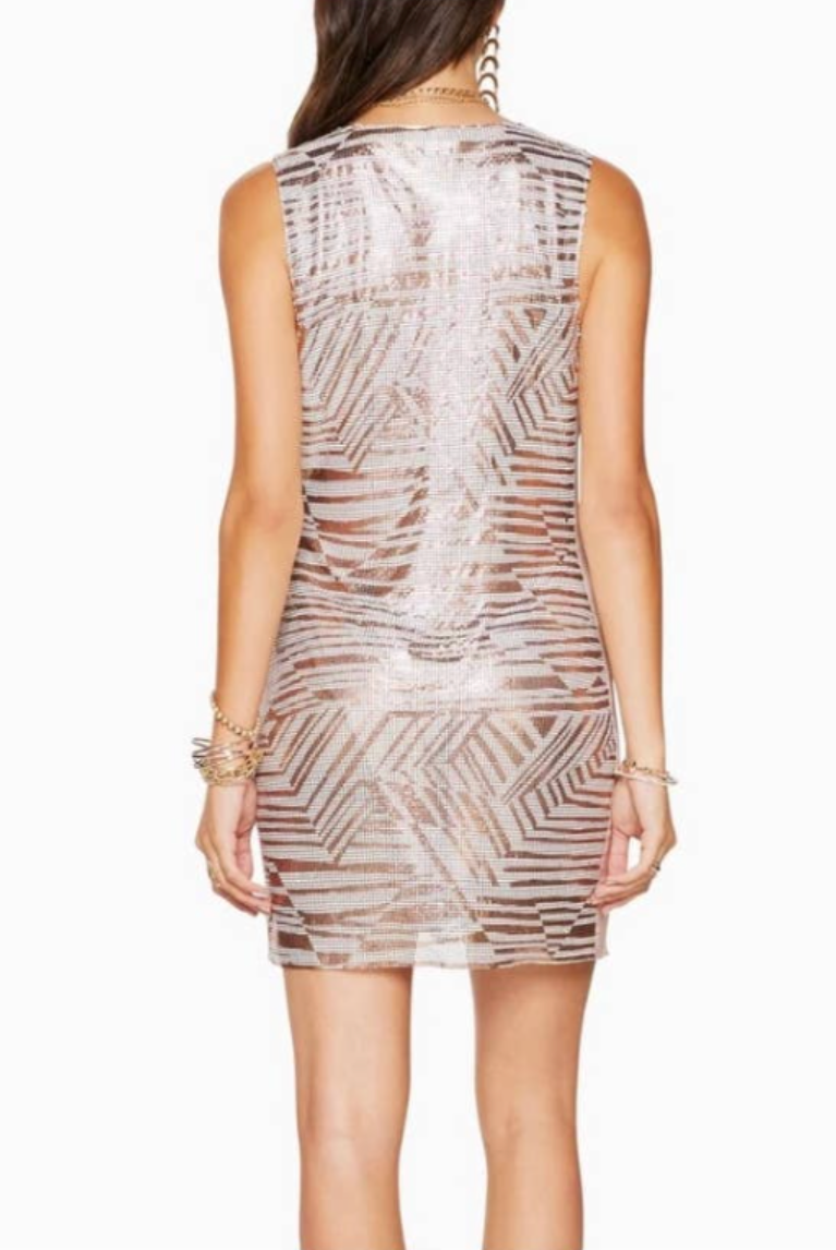 Lola Chainmail Mini Dress - Rose Gold by Ramy Brook — view 3