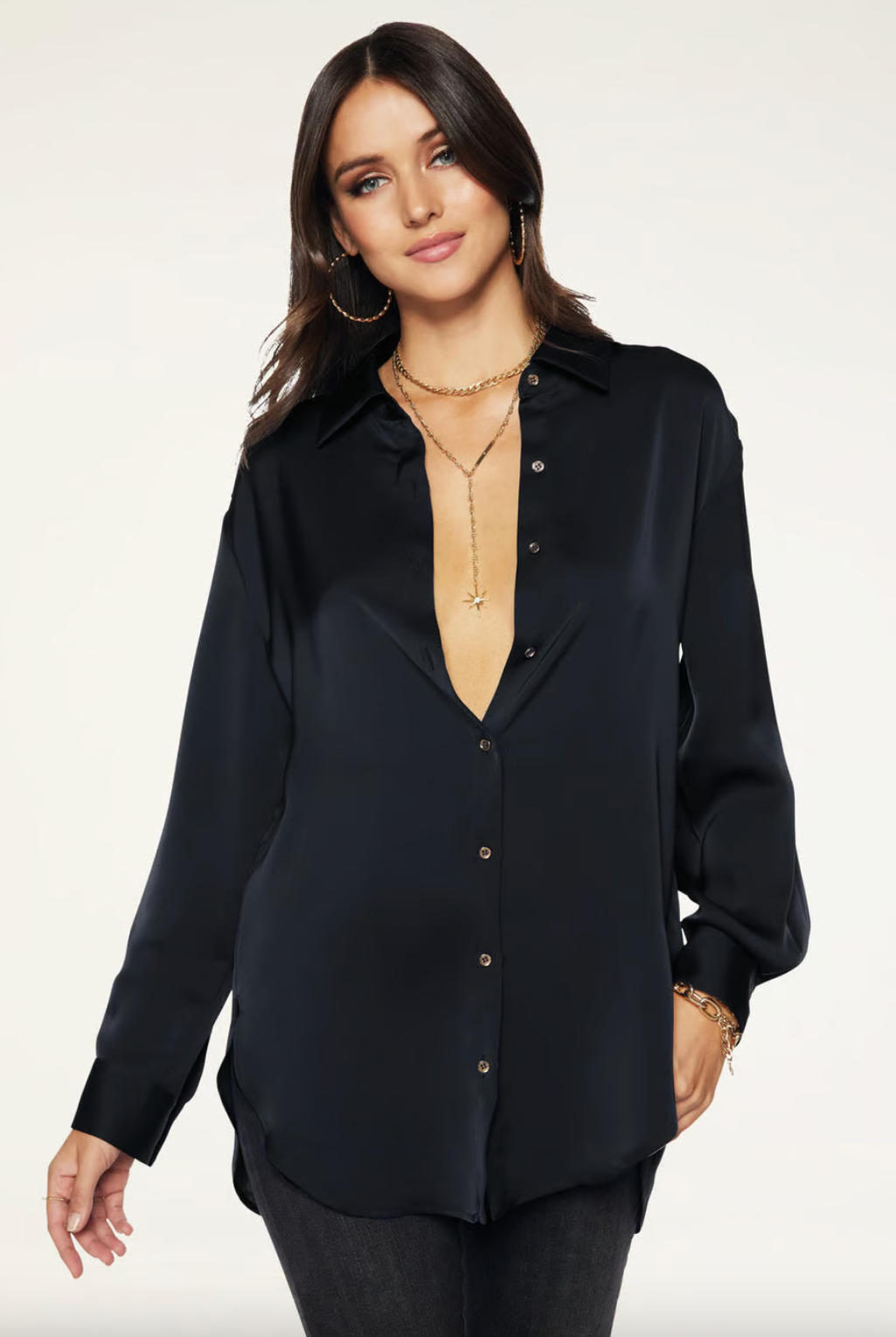 Kolby Button Up Blouse - Black by Ramy Brook | 25 South Boutiques