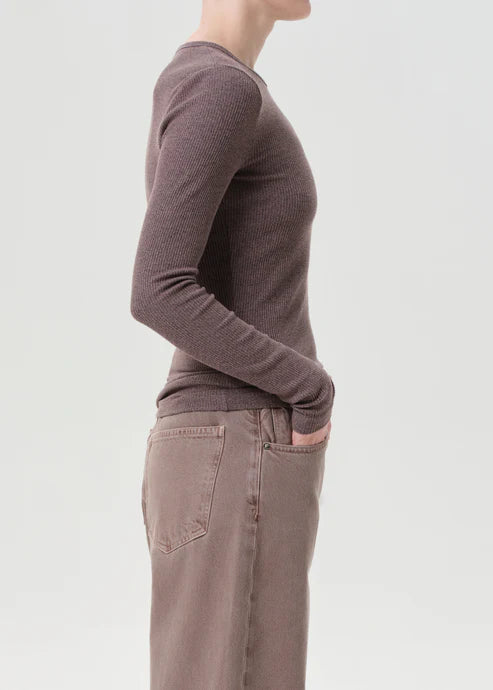 Delphi Slim Tee - Ceramic by AGOLDE — view 4